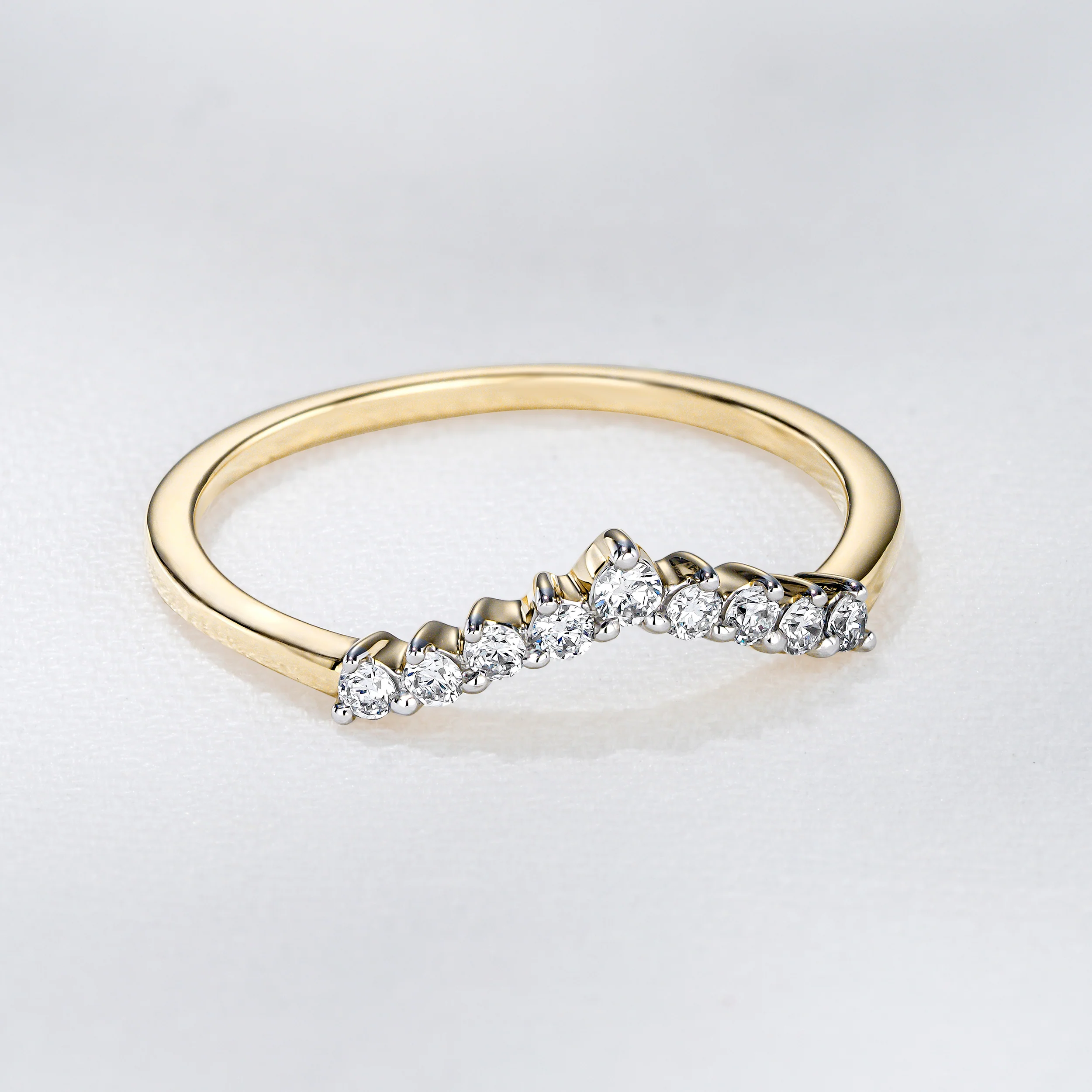 Starlit 0.15ct Lab Diamond Wishbone Ring H/Si Quality in 18K Gold Vermeil - Image 7