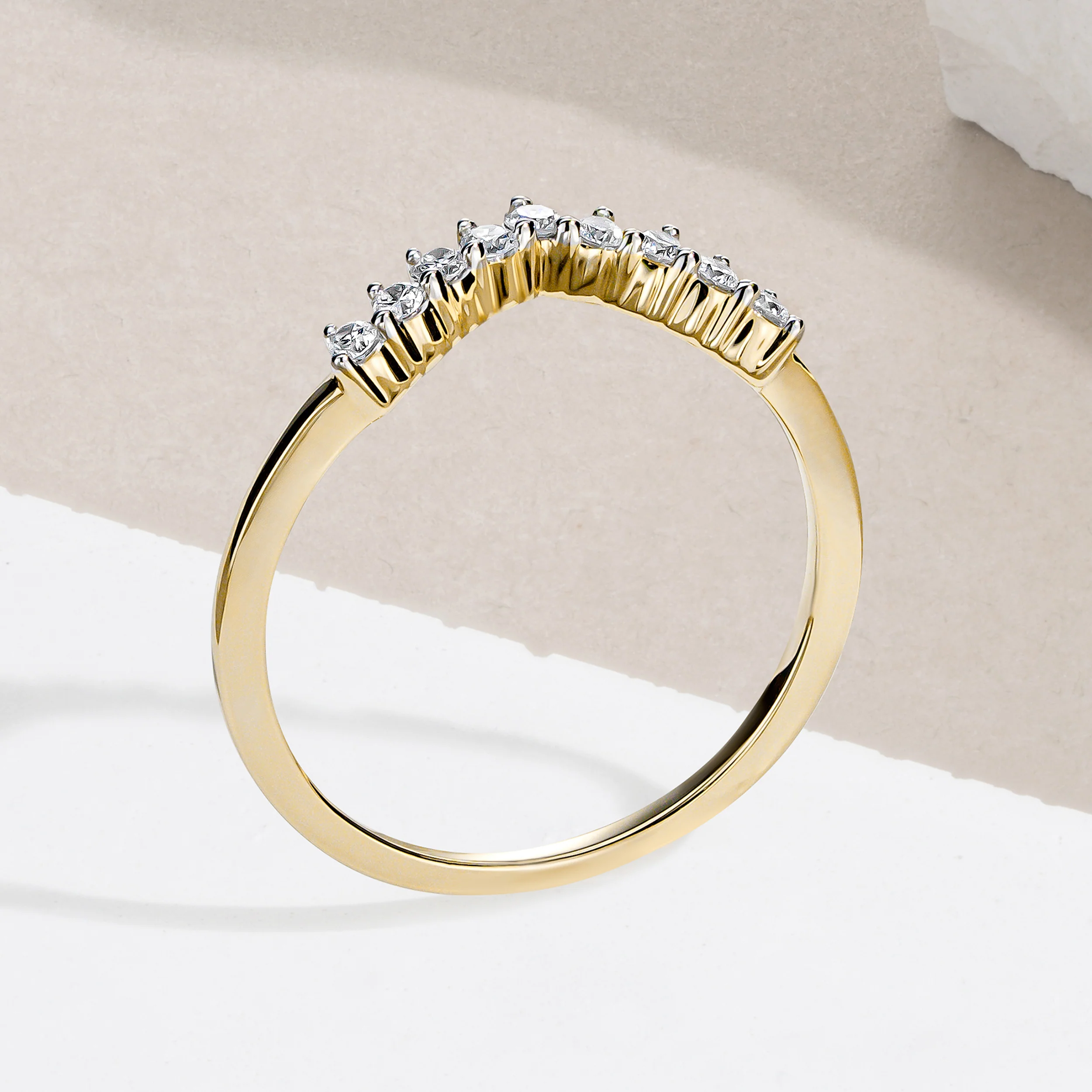 Starlit 0.15ct Lab Diamond Wishbone Ring H/Si Quality in 18K Gold Vermeil - Image 8