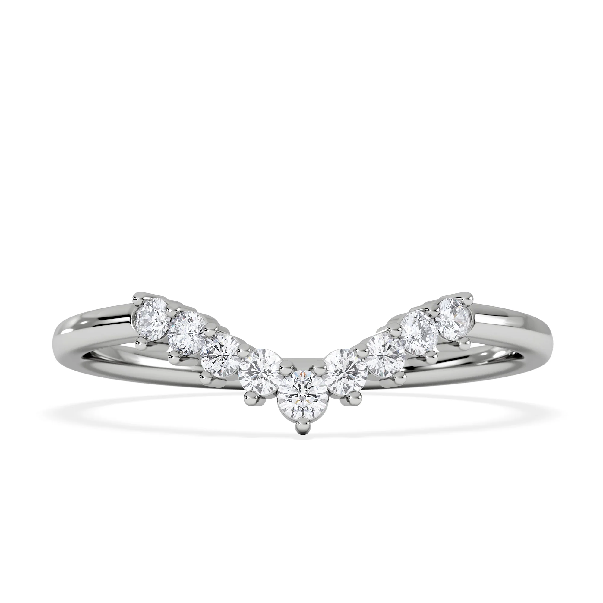 Starlit 0.15ct Lab Diamond Wishbone Ring H/Si Quality in 9K White Gold - Image 3