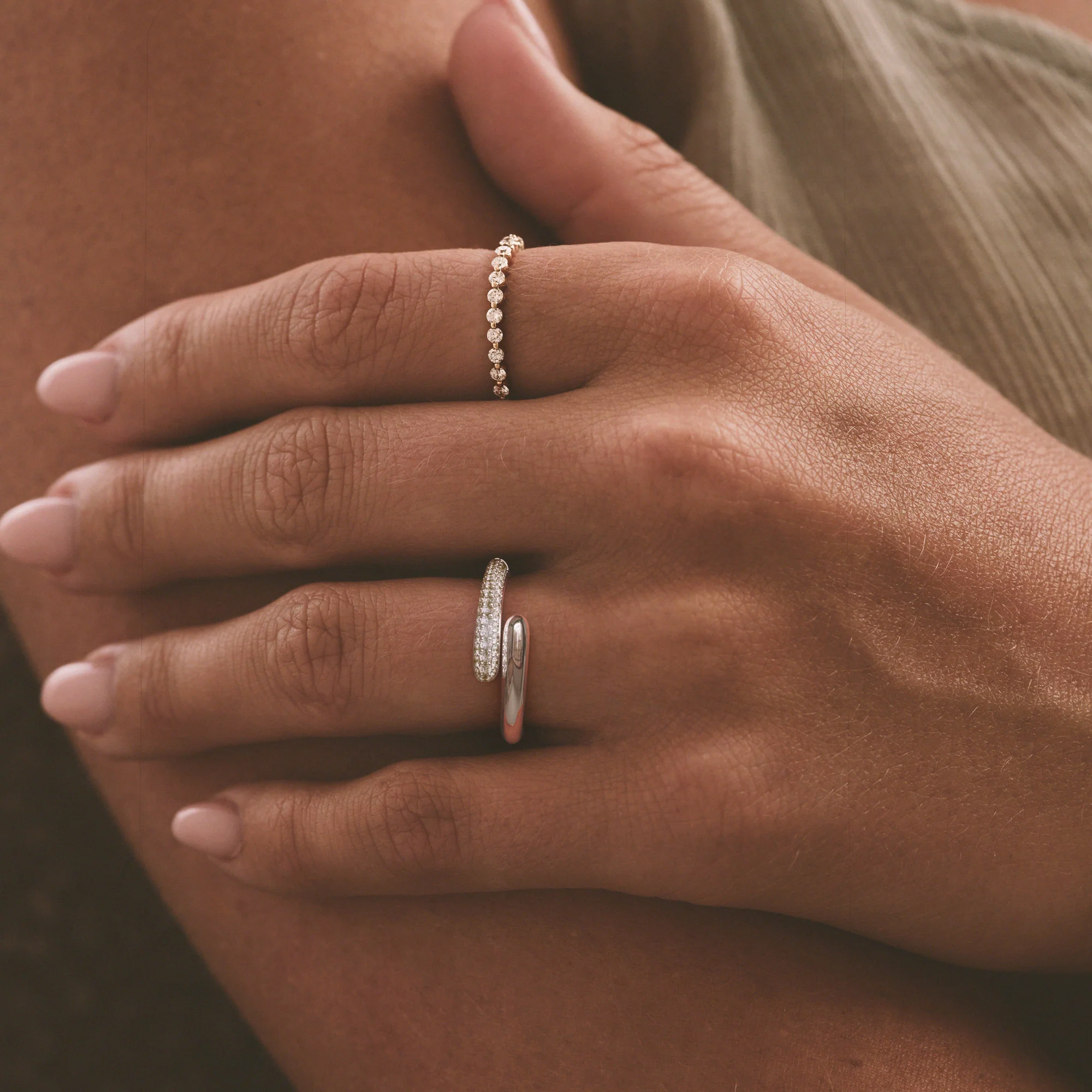 0.30ct Lab Diamond Pavé Wrap Ring in Sterling Silver - Image 2