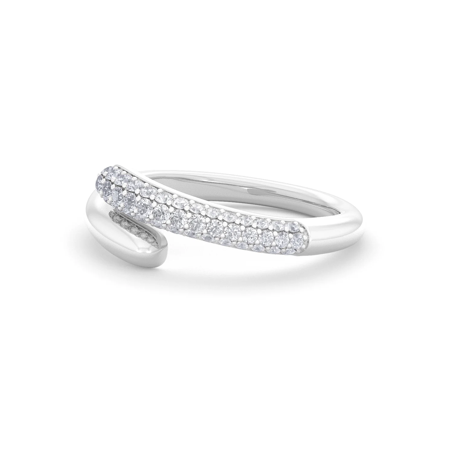 0.30ct Lab Diamond Pavé Wrap Ring in Sterling Silver - Image 76