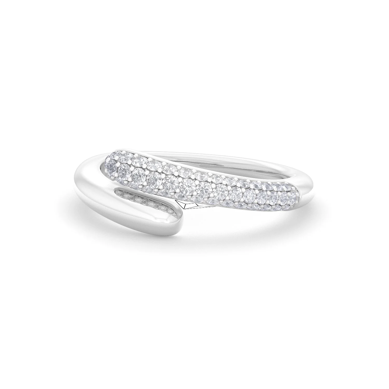 0.30ct Lab Diamond Pavé Wrap Ring in Sterling Silver - Image 81