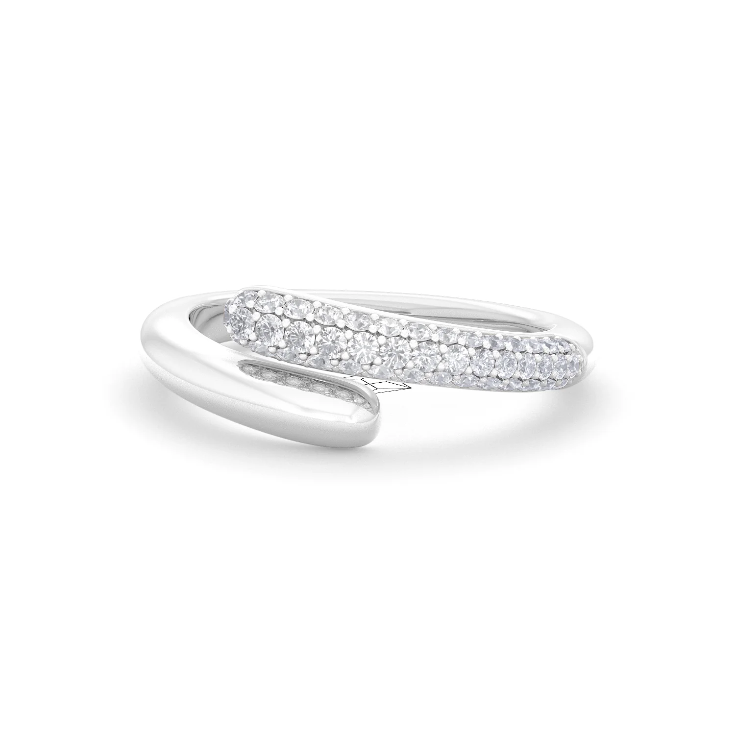 0.30ct Lab Diamond Pavé Wrap Ring in Sterling Silver - Image 83