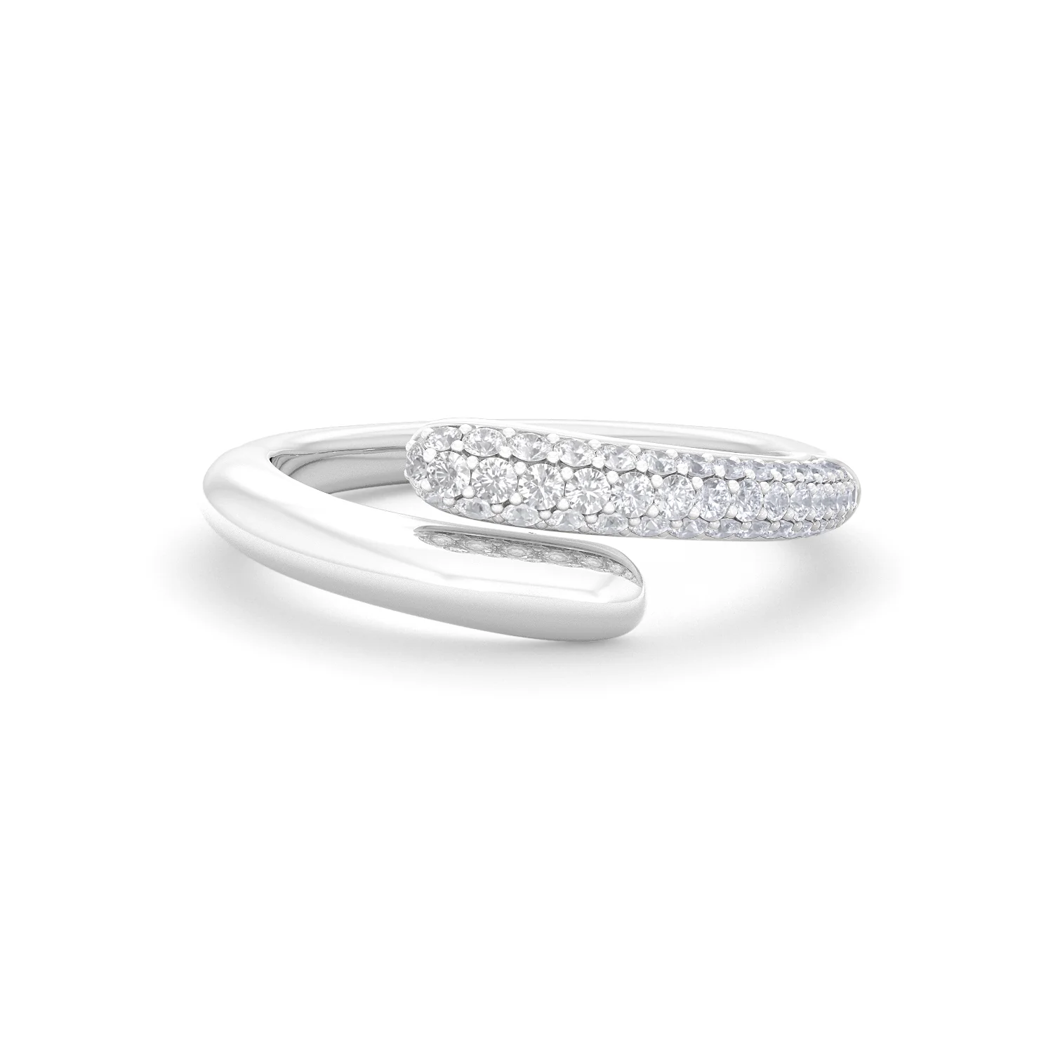 0.30ct Lab Diamond Pavé Wrap Ring in Sterling Silver - Image 87