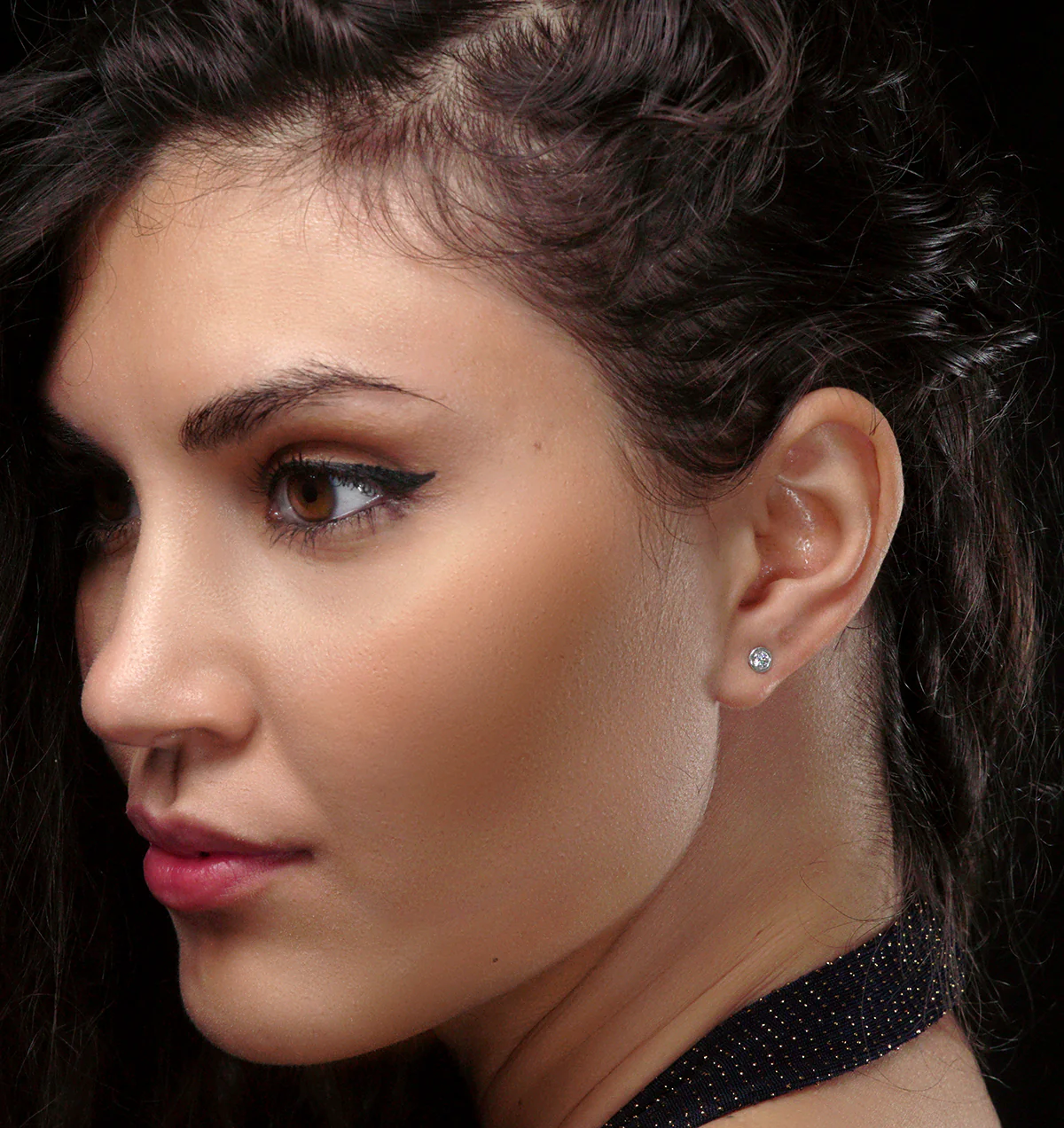 0.20ct Lab Diamond Rub Over Studs Earrings in 9K Gold - 4.6mm - Image 2