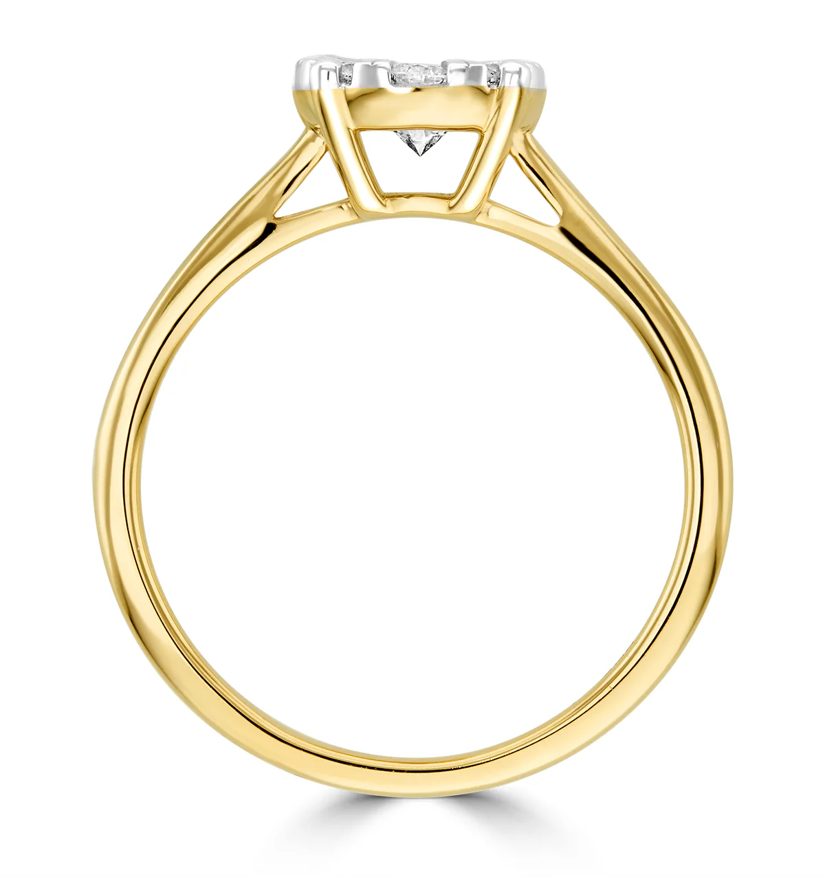0.50ct Lab Diamond Cluster Solitaire Ring H/Si in 9K Gold - Image 2