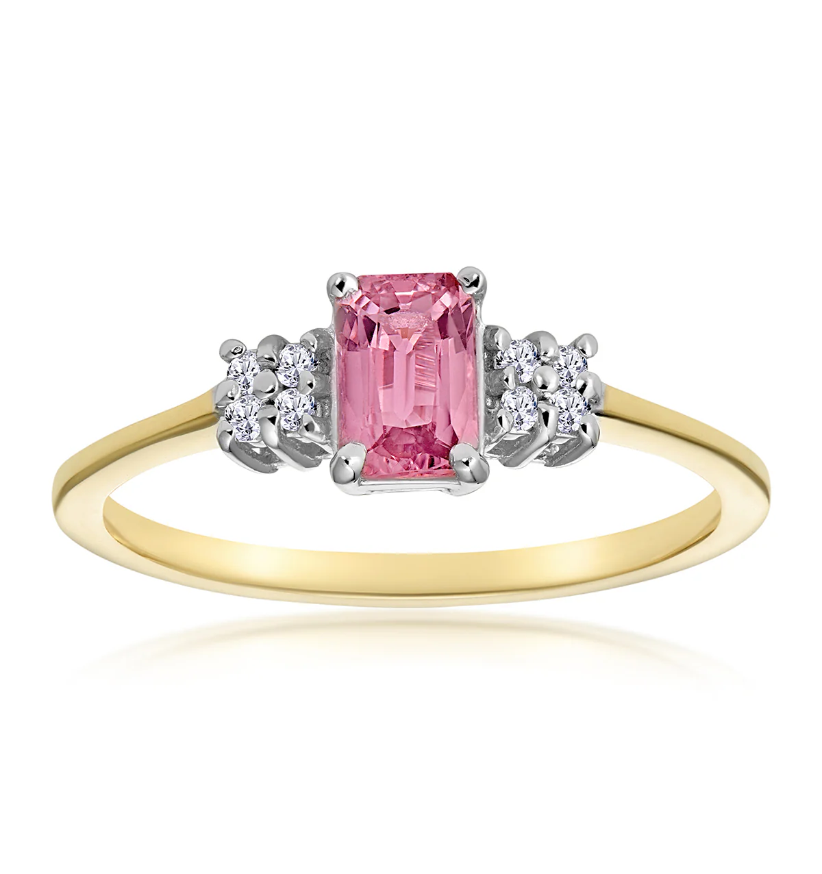 18K Gold Diamond and Pink Sapphire Ring 0.06ct - Image 2