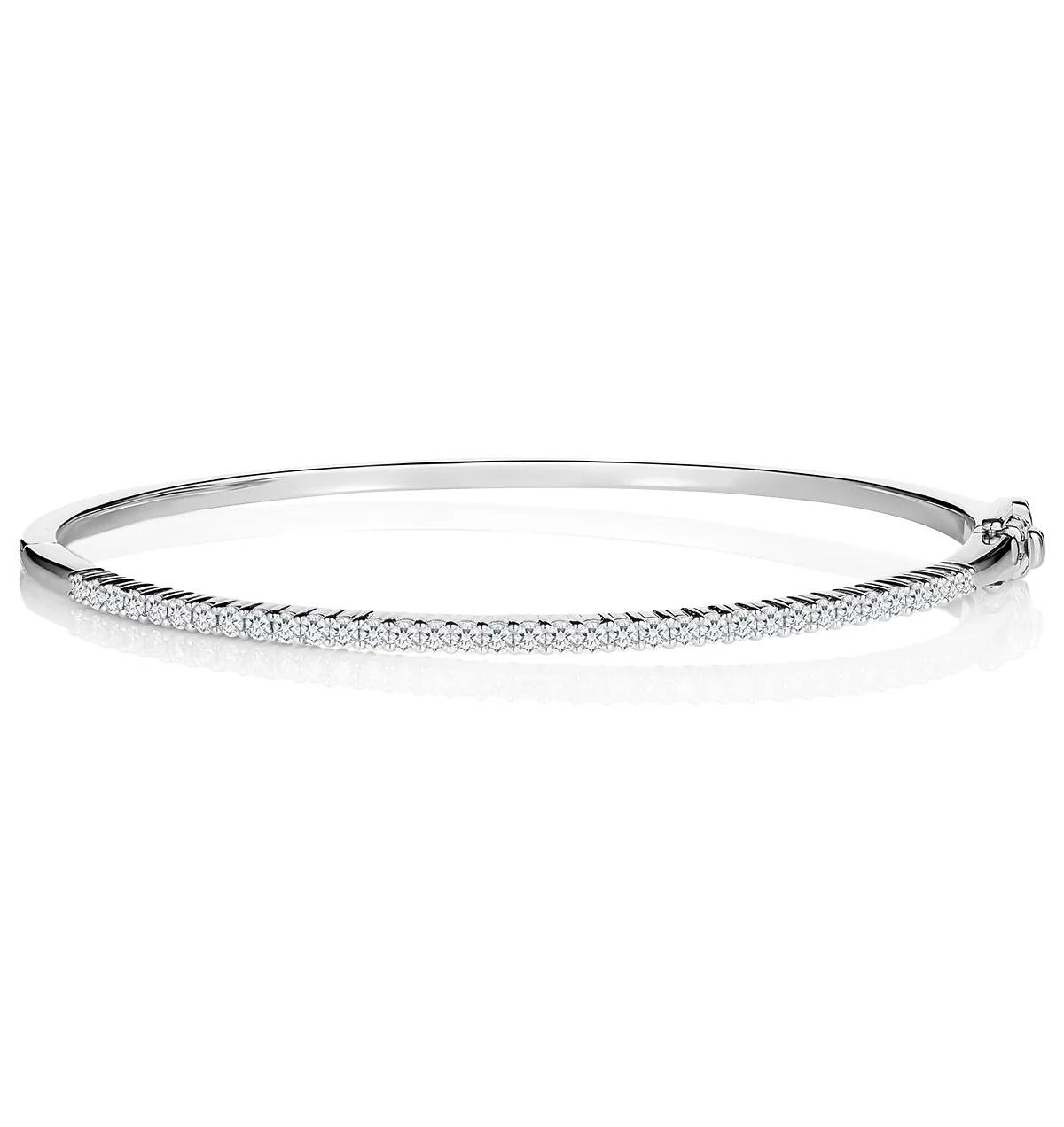 1ct Lab Diamond Eternity Bangle H/Si Quality Set in 9K White Gold