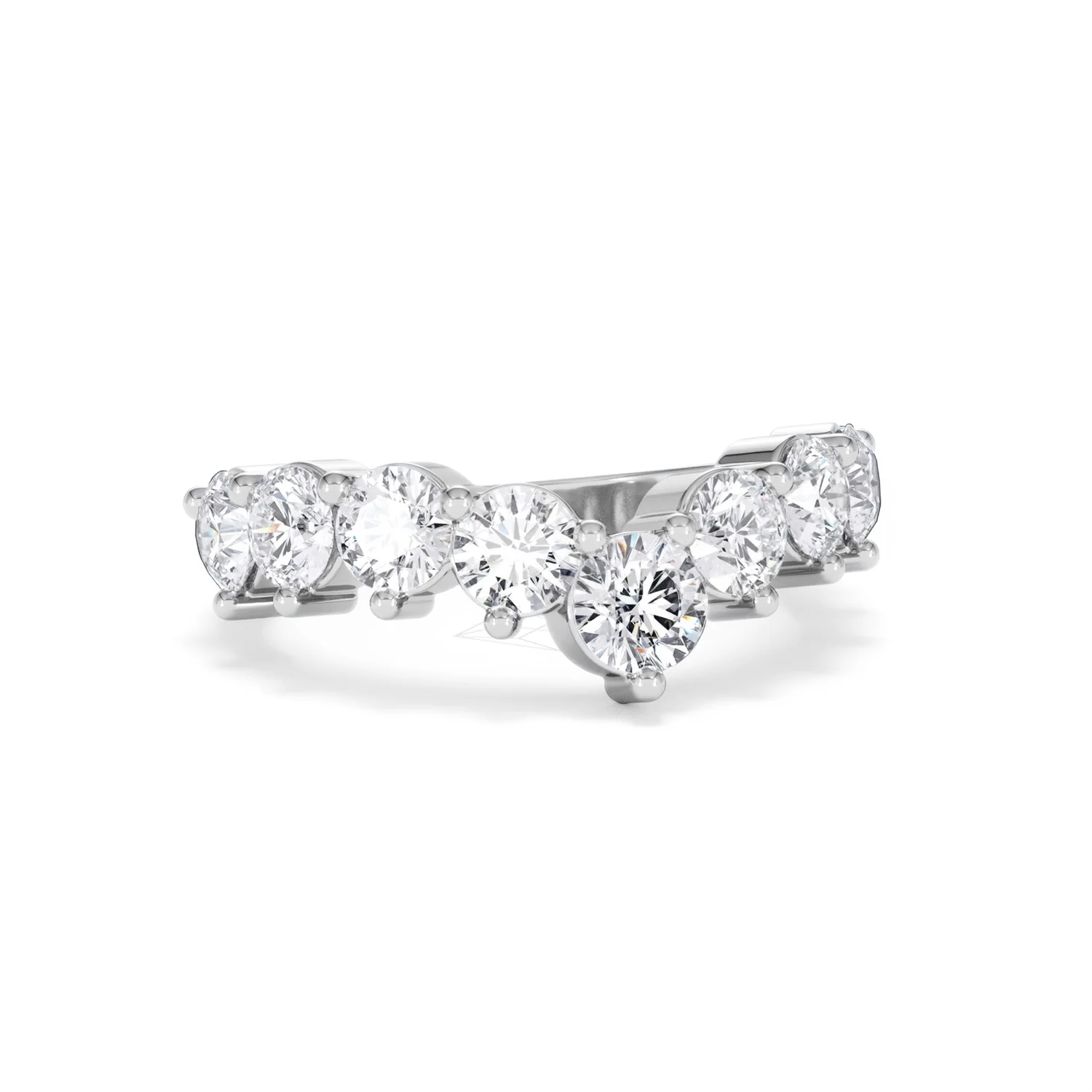 Starlit 2.00ct Round Cut Lab Diamond Wishbone Ring in 9K White Gold - Image 13