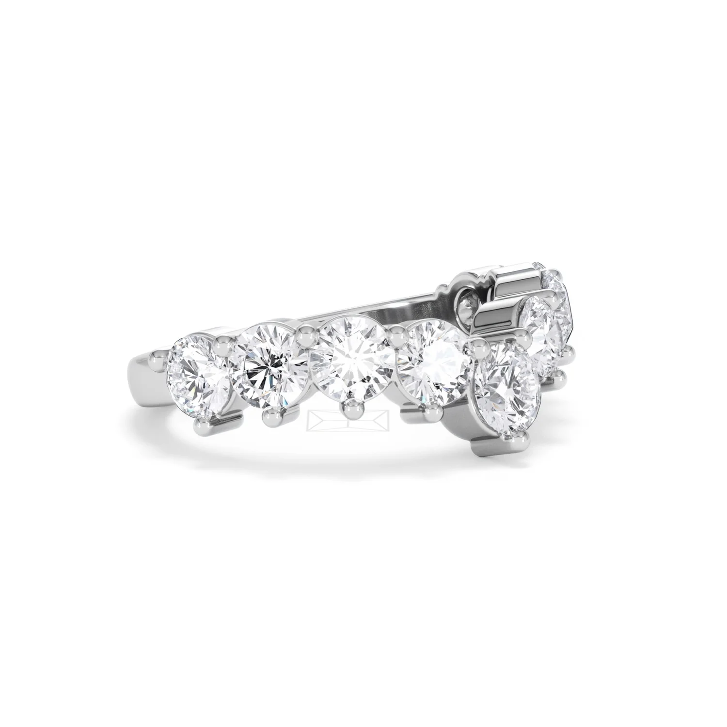Starlit 2.00ct Round Cut Lab Diamond Wishbone Ring in 9K White Gold - Image 19