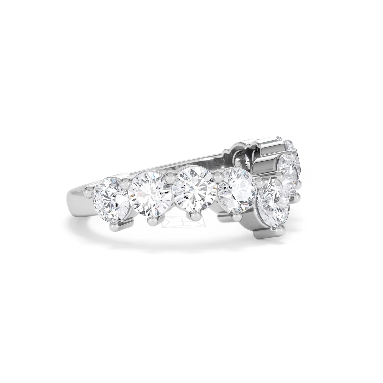 Starlit 2.00ct Round Cut Lab Diamond Wishbone Ring in 9K White Gold - Image 20
