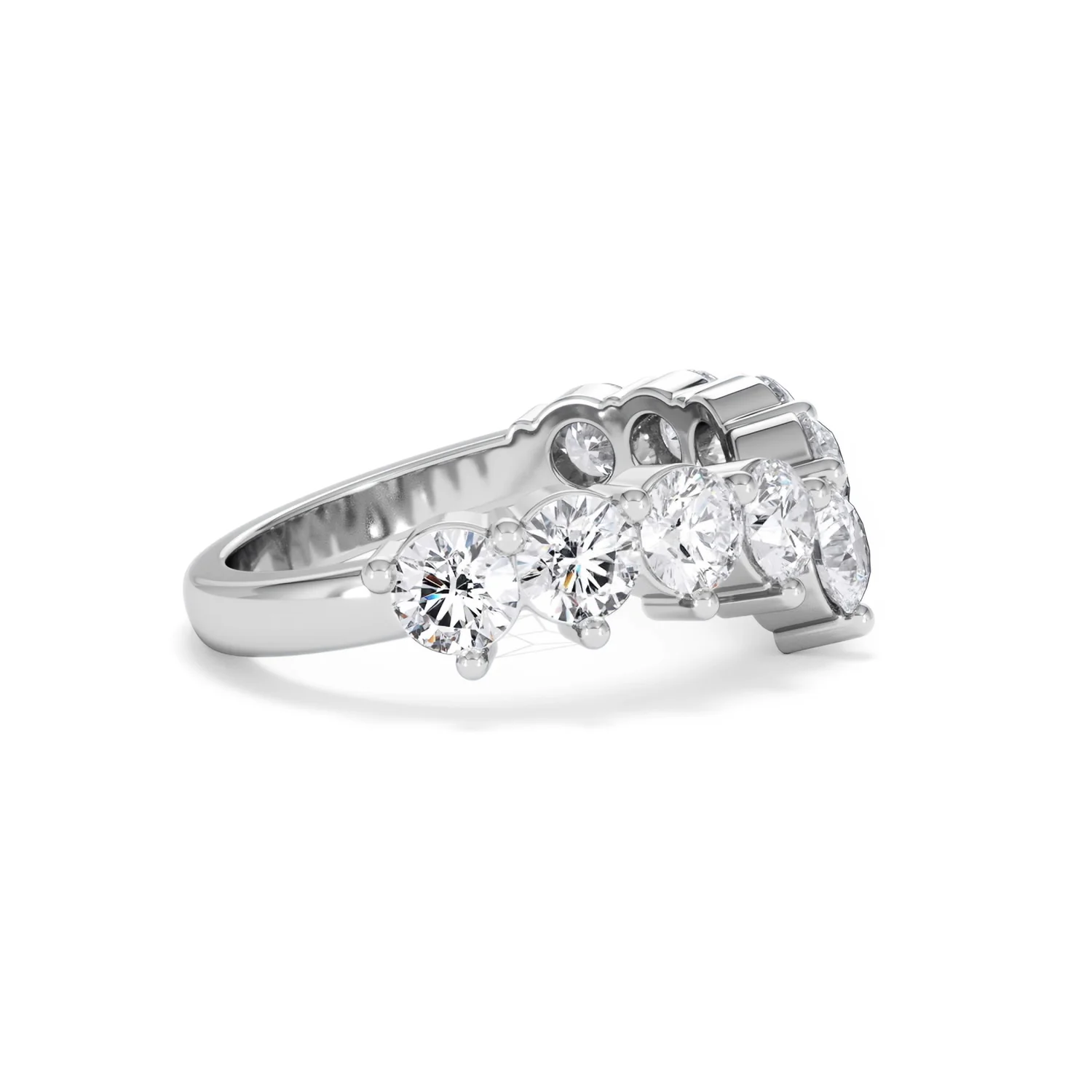 Starlit 2.00ct Round Cut Lab Diamond Wishbone Ring in 9K White Gold - Image 26