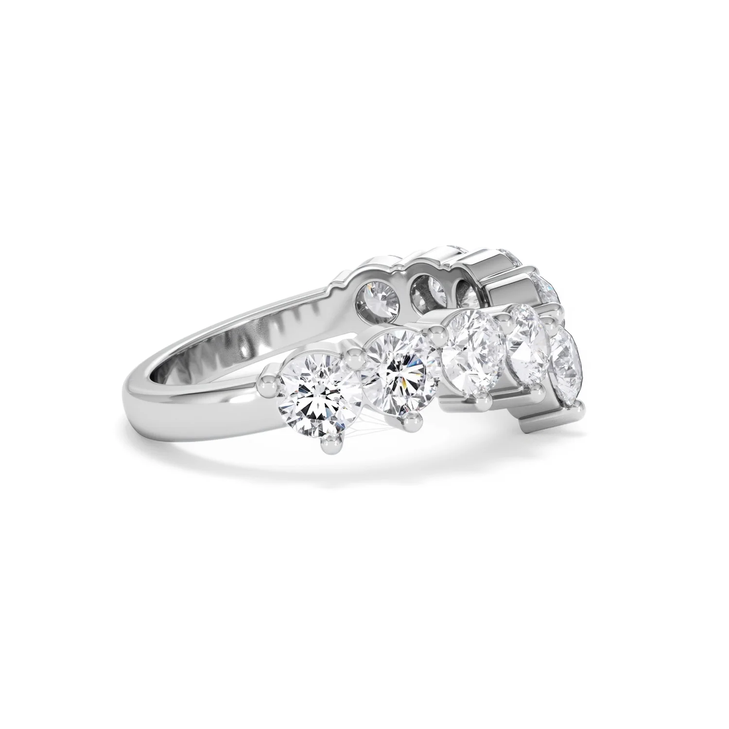 Starlit 2.00ct Round Cut Lab Diamond Wishbone Ring in 9K White Gold - Image 27