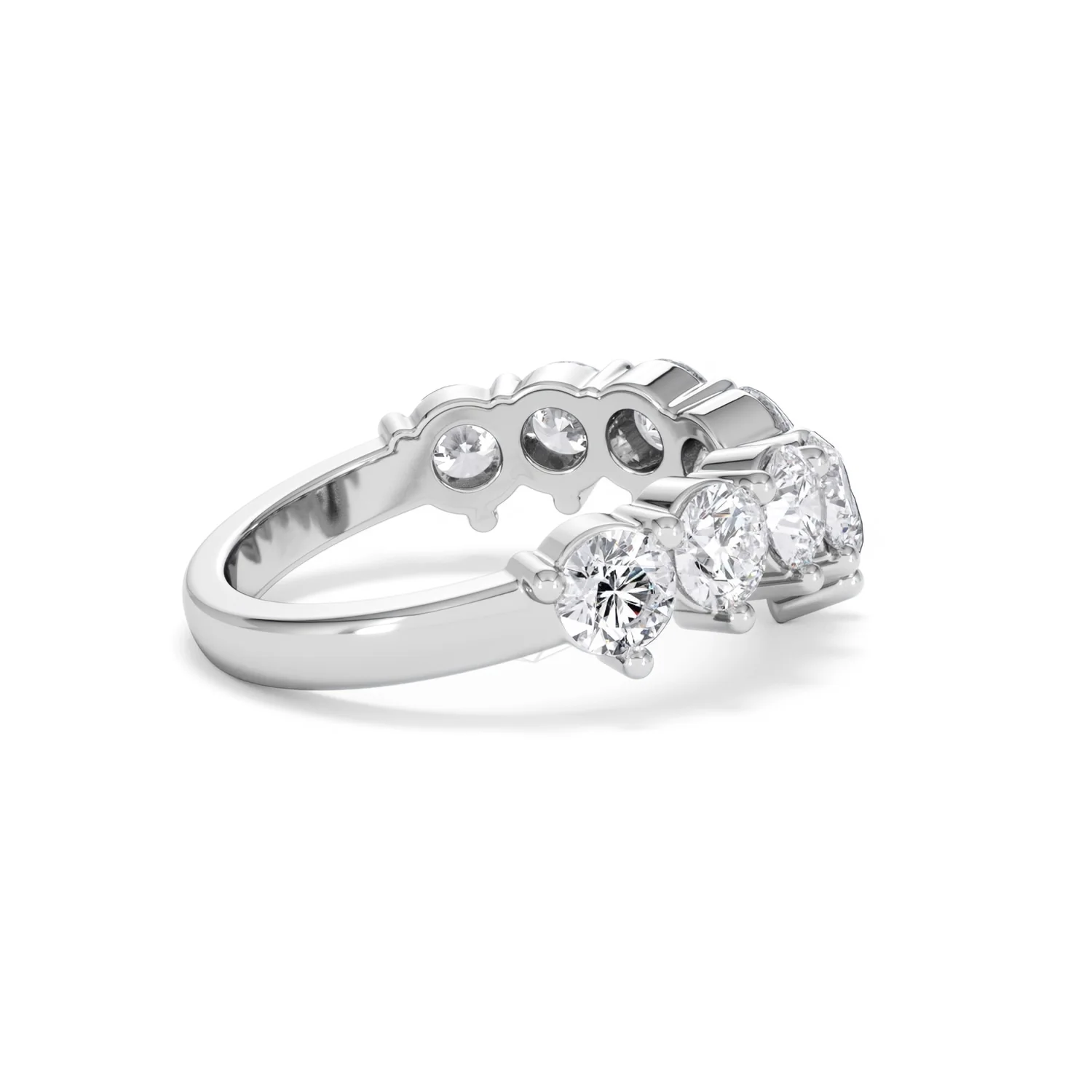 Starlit 2.00ct Round Cut Lab Diamond Wishbone Ring in 9K White Gold - Image 32