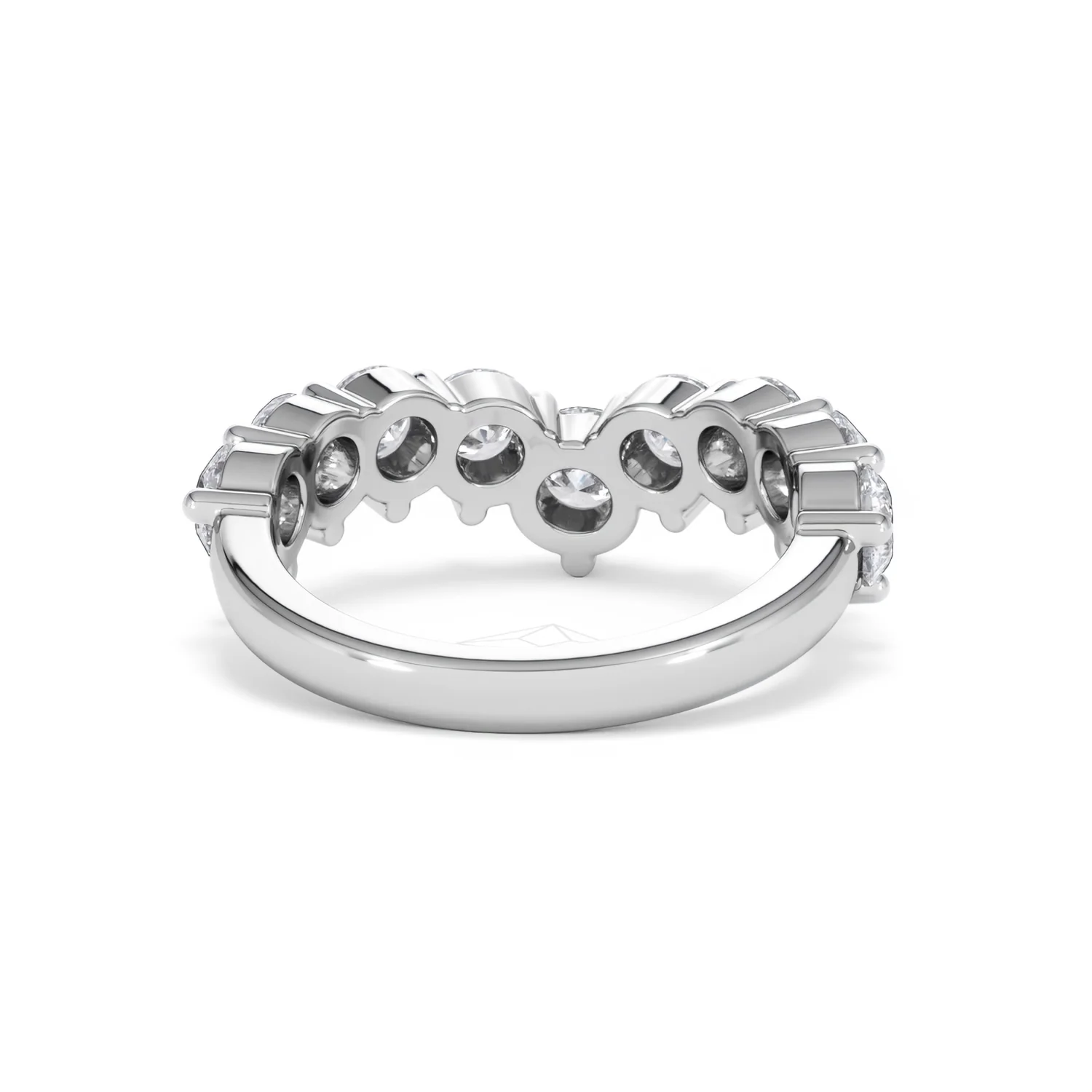 Starlit 2.00ct Round Cut Lab Diamond Wishbone Ring in 9K White Gold - Image 47