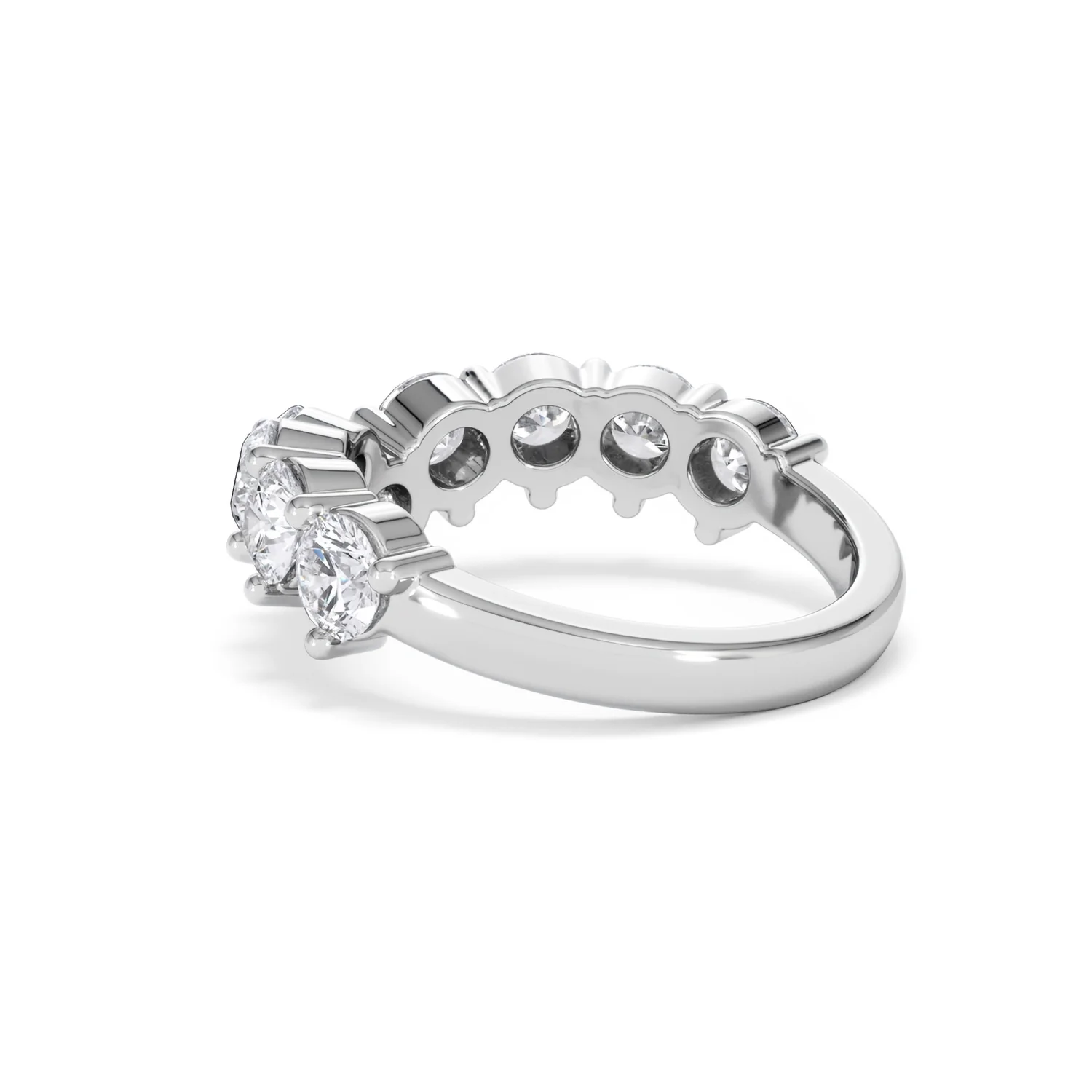 Starlit 2.00ct Round Cut Lab Diamond Wishbone Ring in 9K White Gold - Image 60