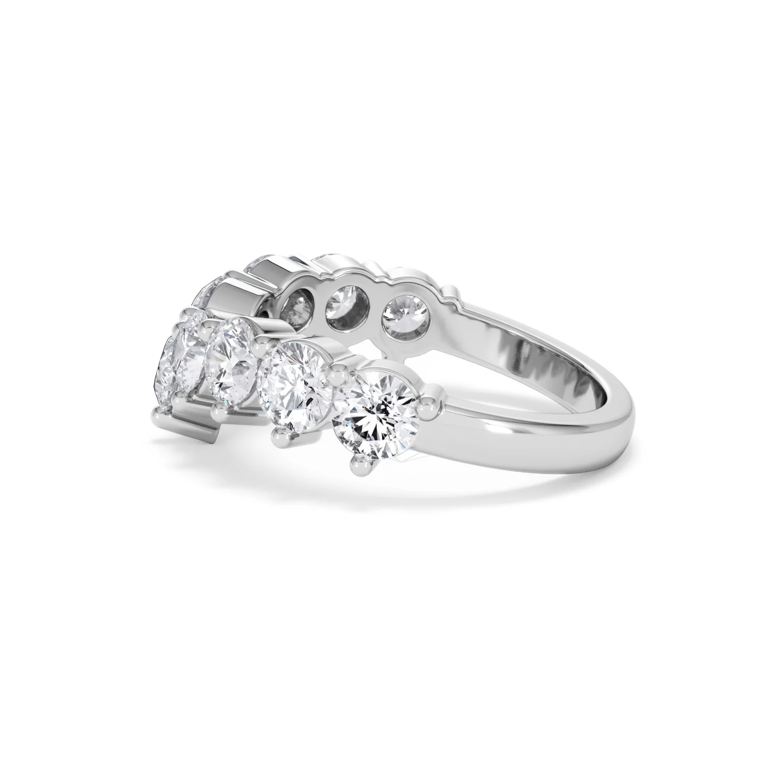 Starlit 2.00ct Round Cut Lab Diamond Wishbone Ring in 9K White Gold - Image 68