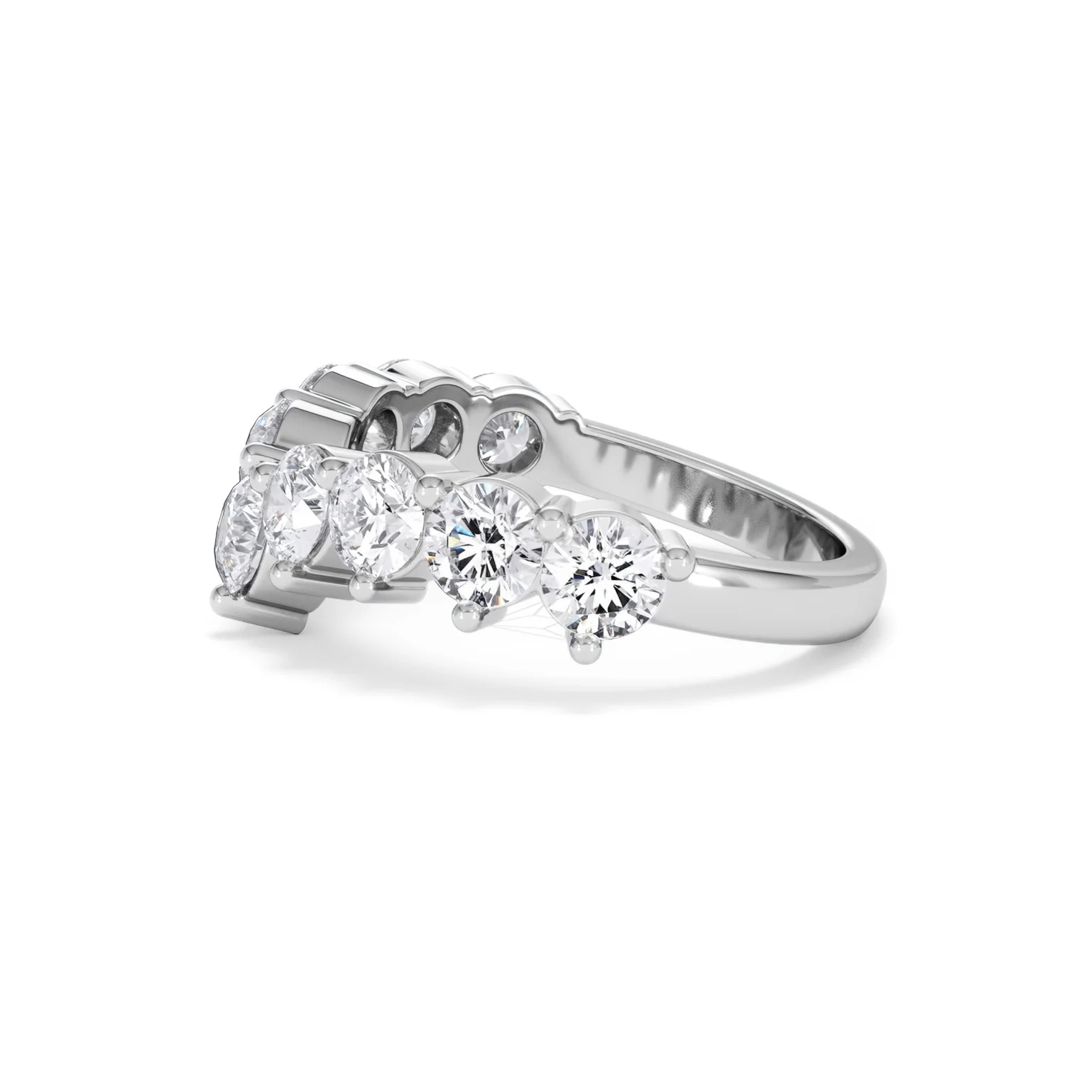 Starlit 2.00ct Round Cut Lab Diamond Wishbone Ring in 9K White Gold - Image 71