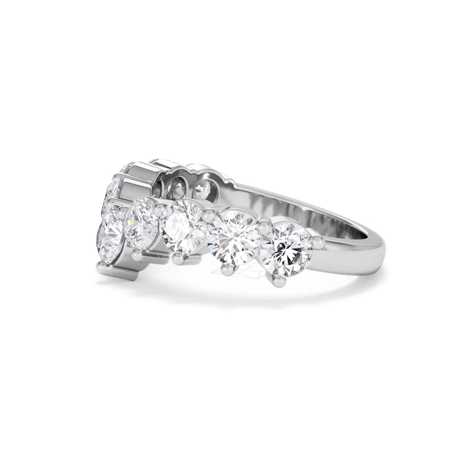 Starlit 2.00ct Round Cut Lab Diamond Wishbone Ring in 9K White Gold - Image 73