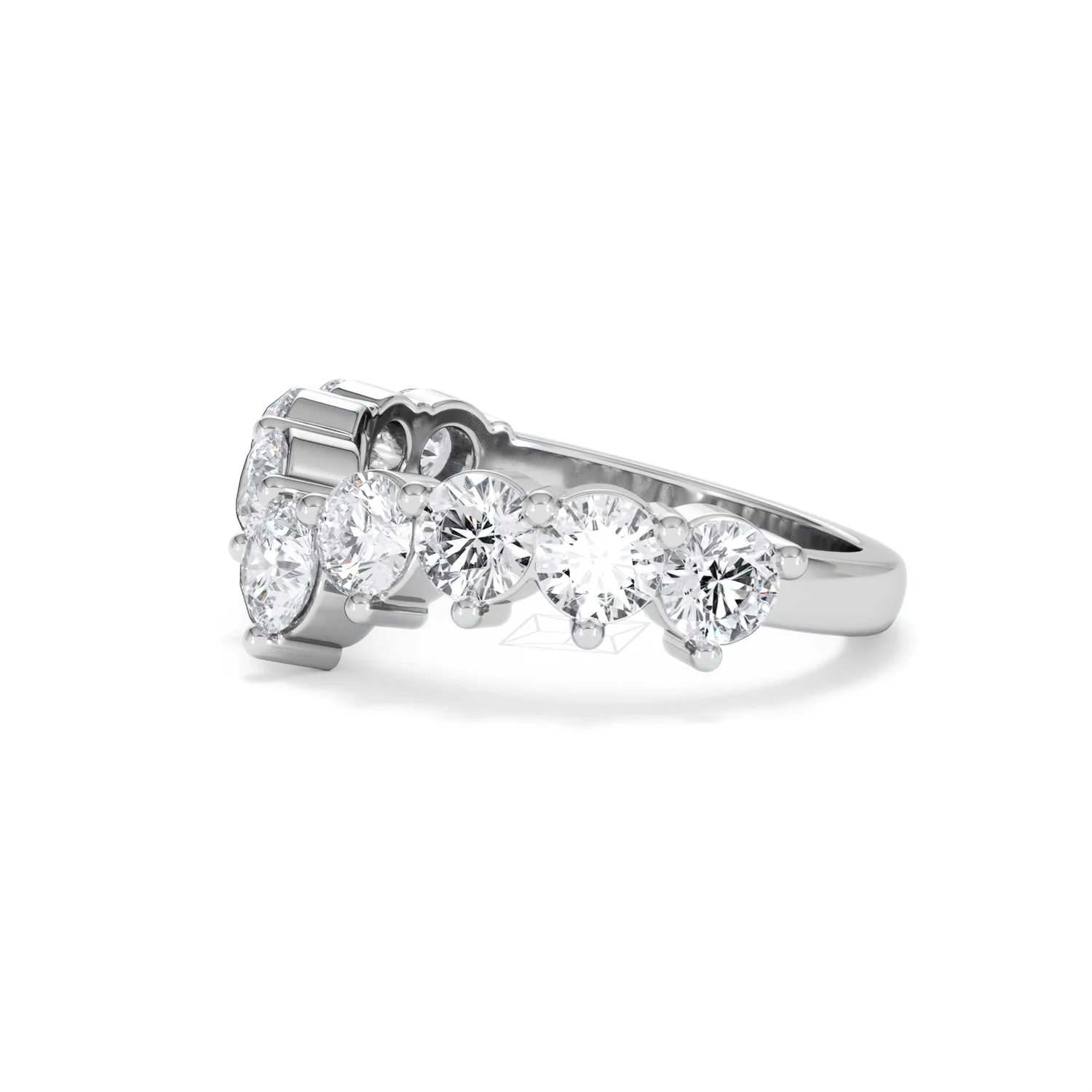 Starlit 2.00ct Round Cut Lab Diamond Wishbone Ring in 9K White Gold - Image 75