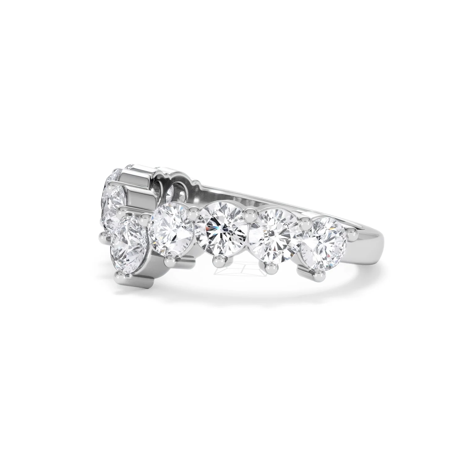 Starlit 2.00ct Round Cut Lab Diamond Wishbone Ring in 9K White Gold - Image 77
