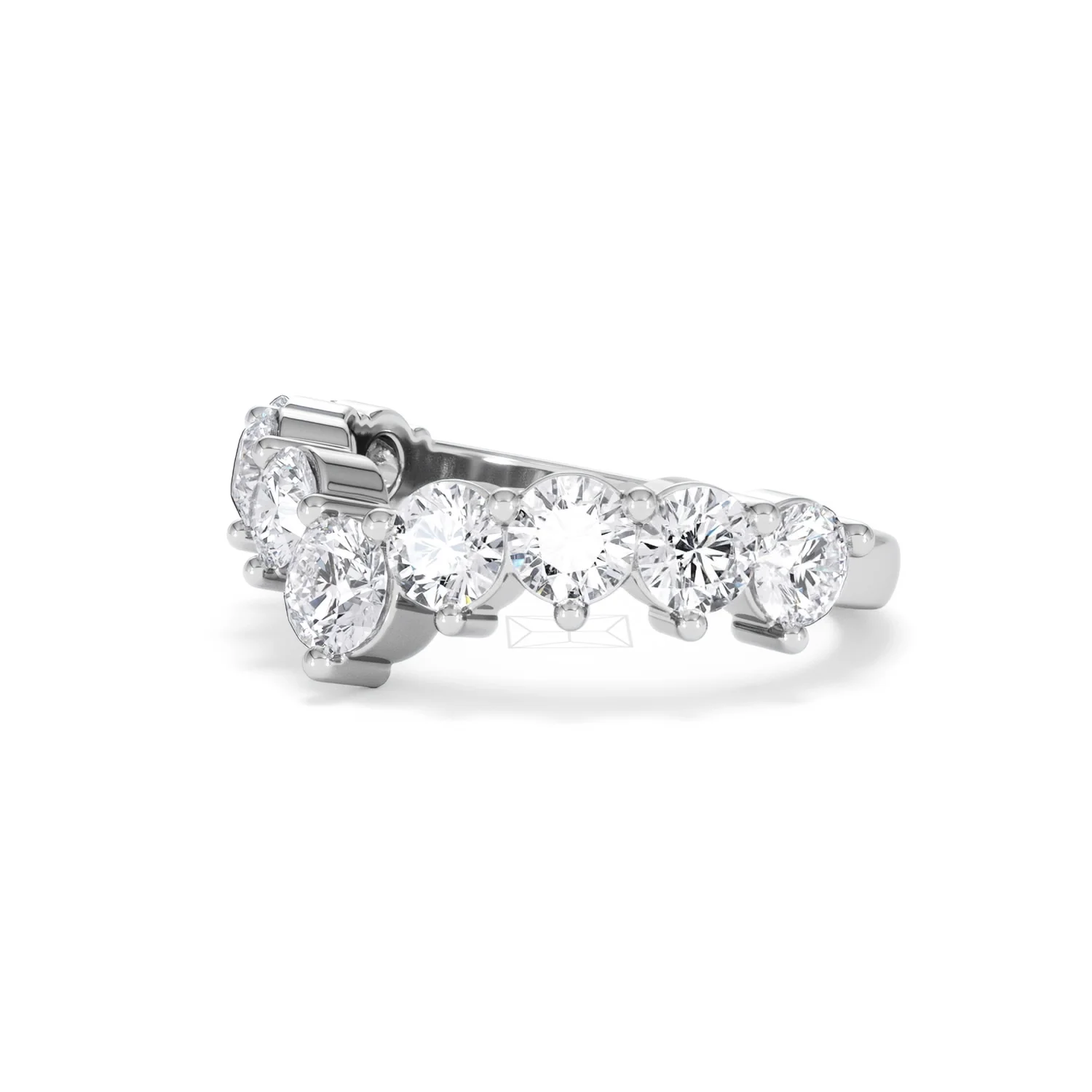 Starlit 2.00ct Round Cut Lab Diamond Wishbone Ring in 9K White Gold - Image 79