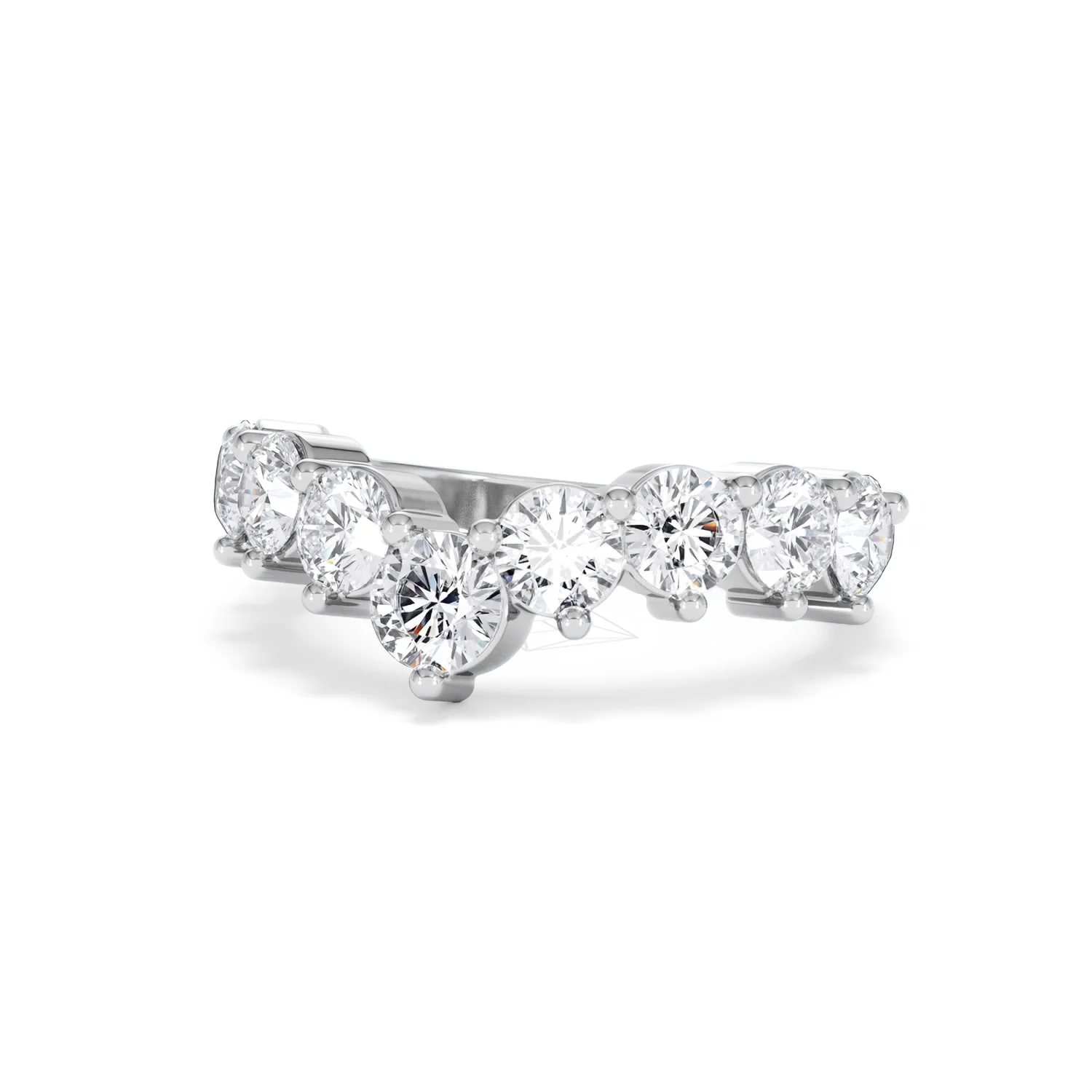 Starlit 2.00ct Round Cut Lab Diamond Wishbone Ring in 9K White Gold - Image 84