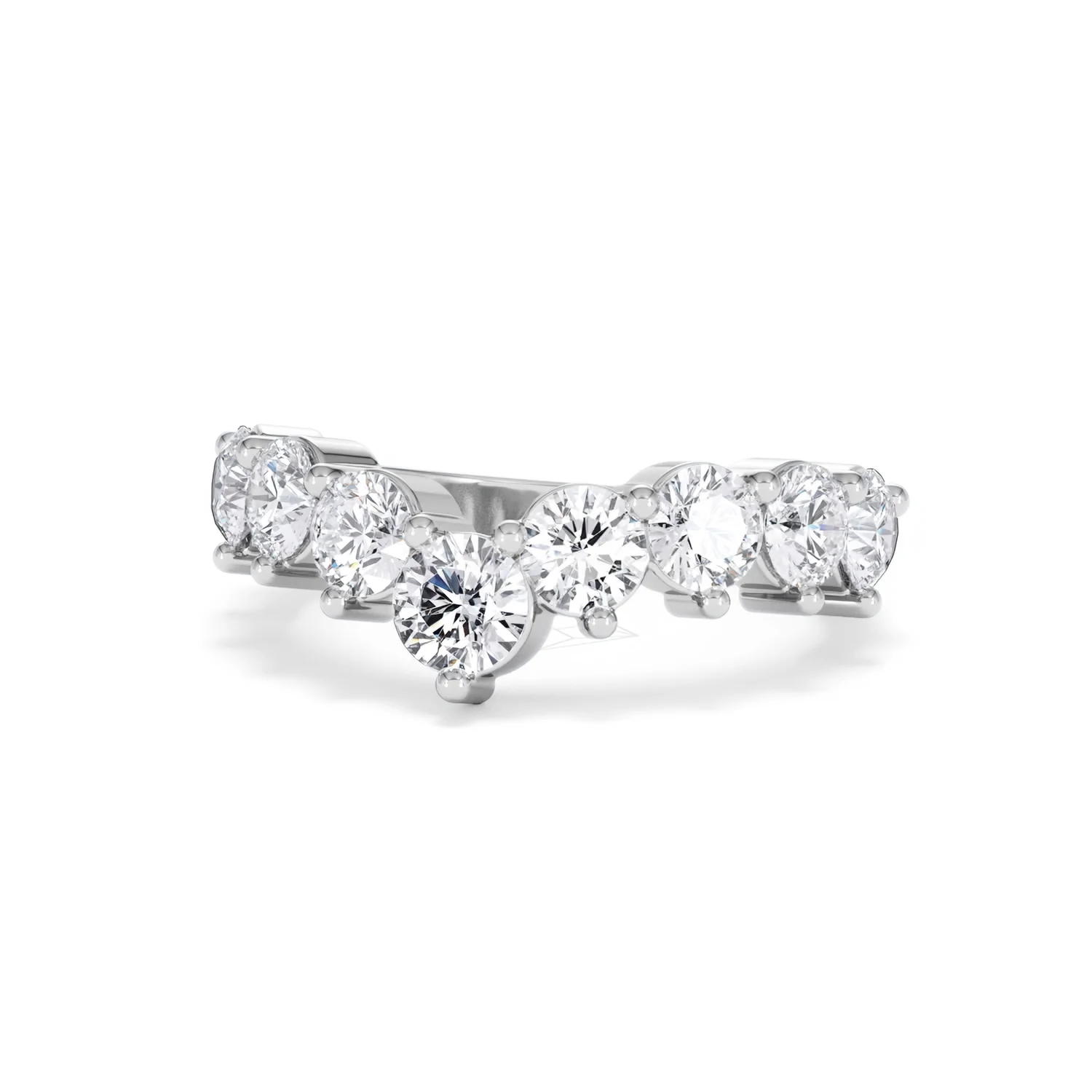 Starlit 2.00ct Round Cut Lab Diamond Wishbone Ring in 9K White Gold - Image 85