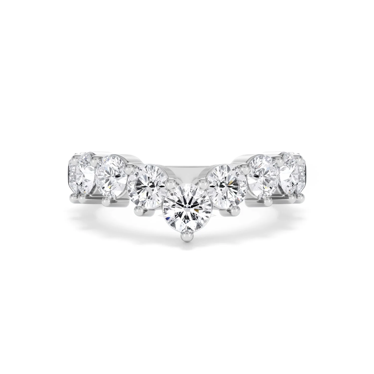 Starlit 2.00ct Round Cut Lab Diamond Wishbone Ring in 9K White Gold - Image 9