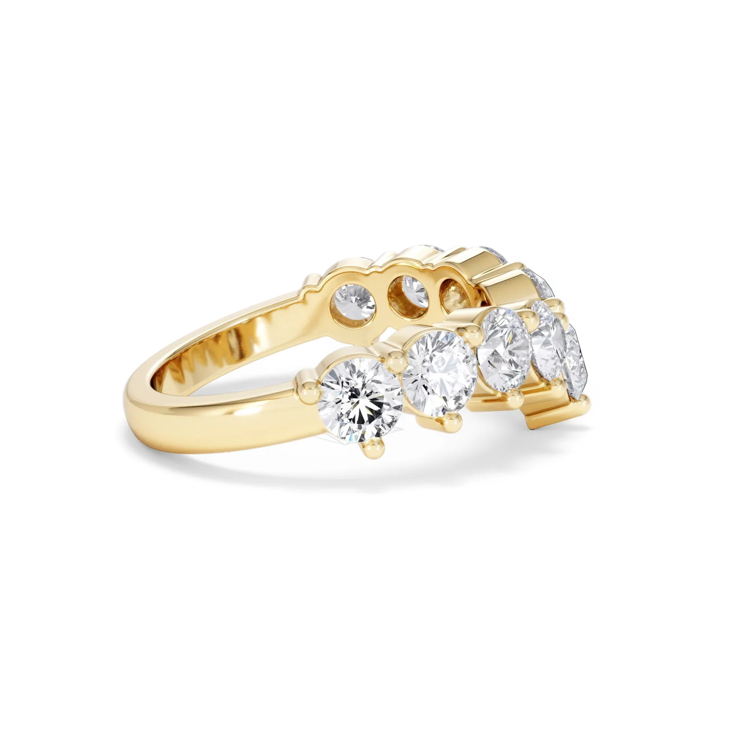 Starlit 2.00ct Round Cut Lab Diamond Wishbone Ring in 9K Yellow Gold - Image 29