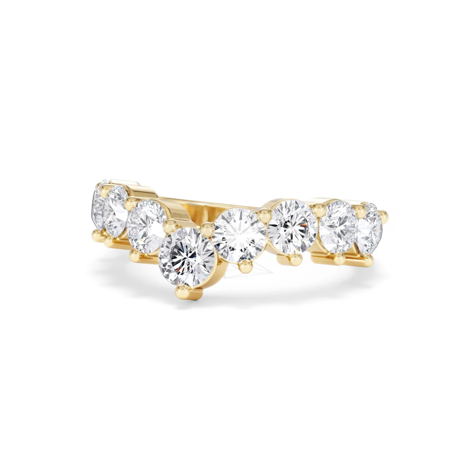Starlit 2.00ct Round Cut Lab Diamond Wishbone Ring in 9K Yellow Gold - Image 84