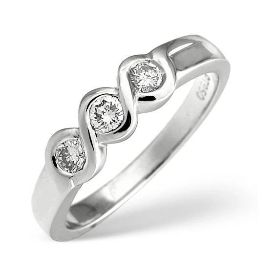 3 Stone Ring 0.28CT Diamond Platinum