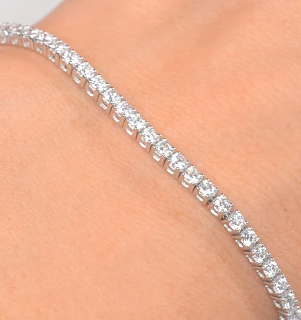 4ct Lab Diamond Tennis Bracelet Claw Set in 9K White Gold - Image 5