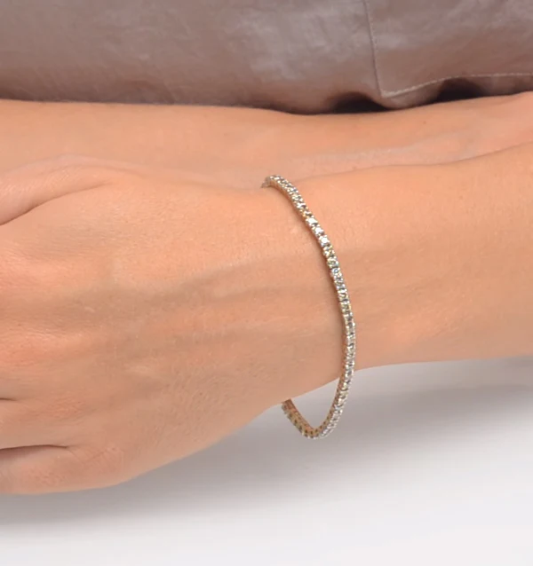 4ct Lab Diamond Tennis Bracelet Claw Set in 9K Yellow Gold - Image 3