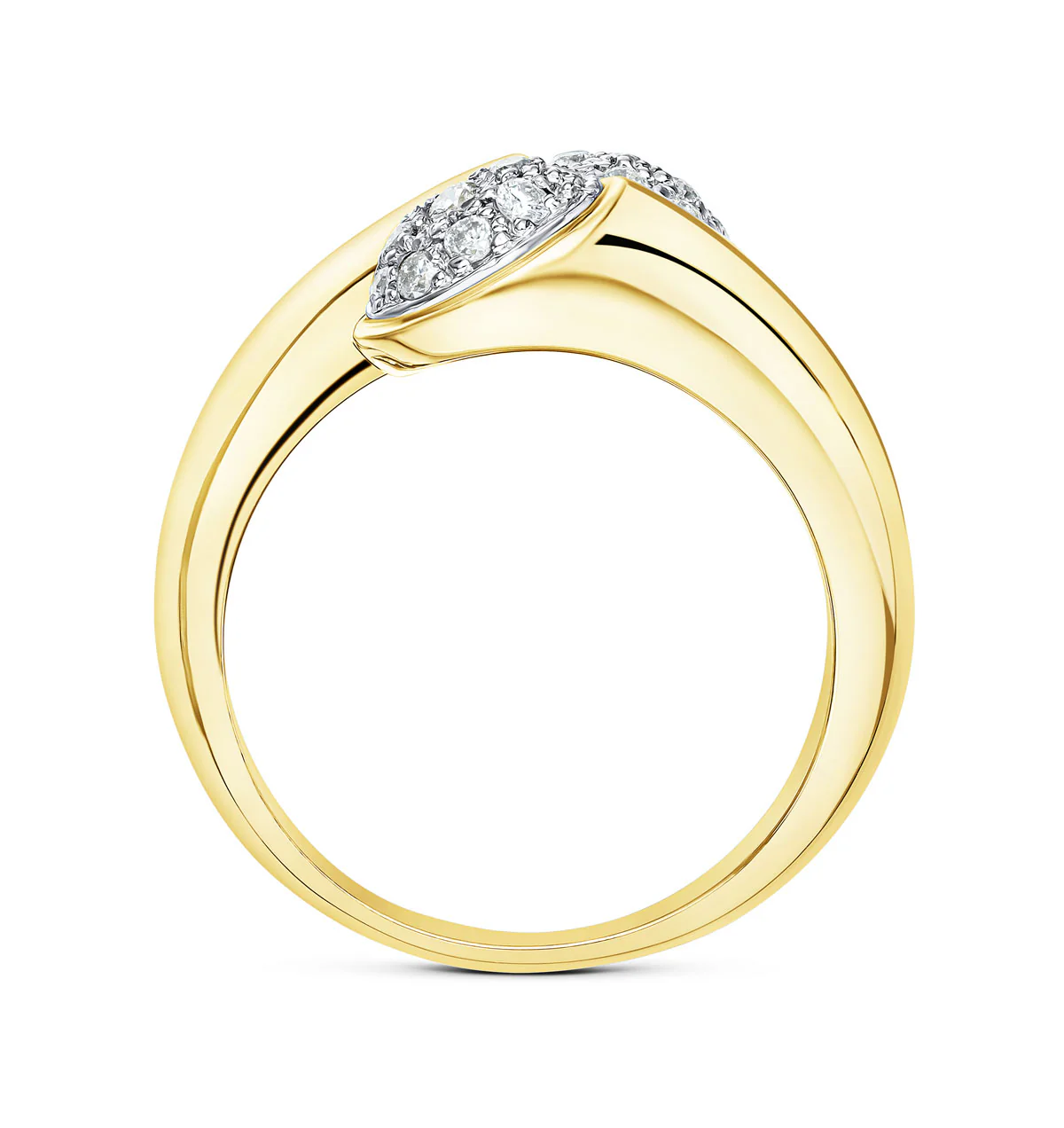 9K Gold Diamond Twist Ring (0.30ct) - SIZE N - Image 2