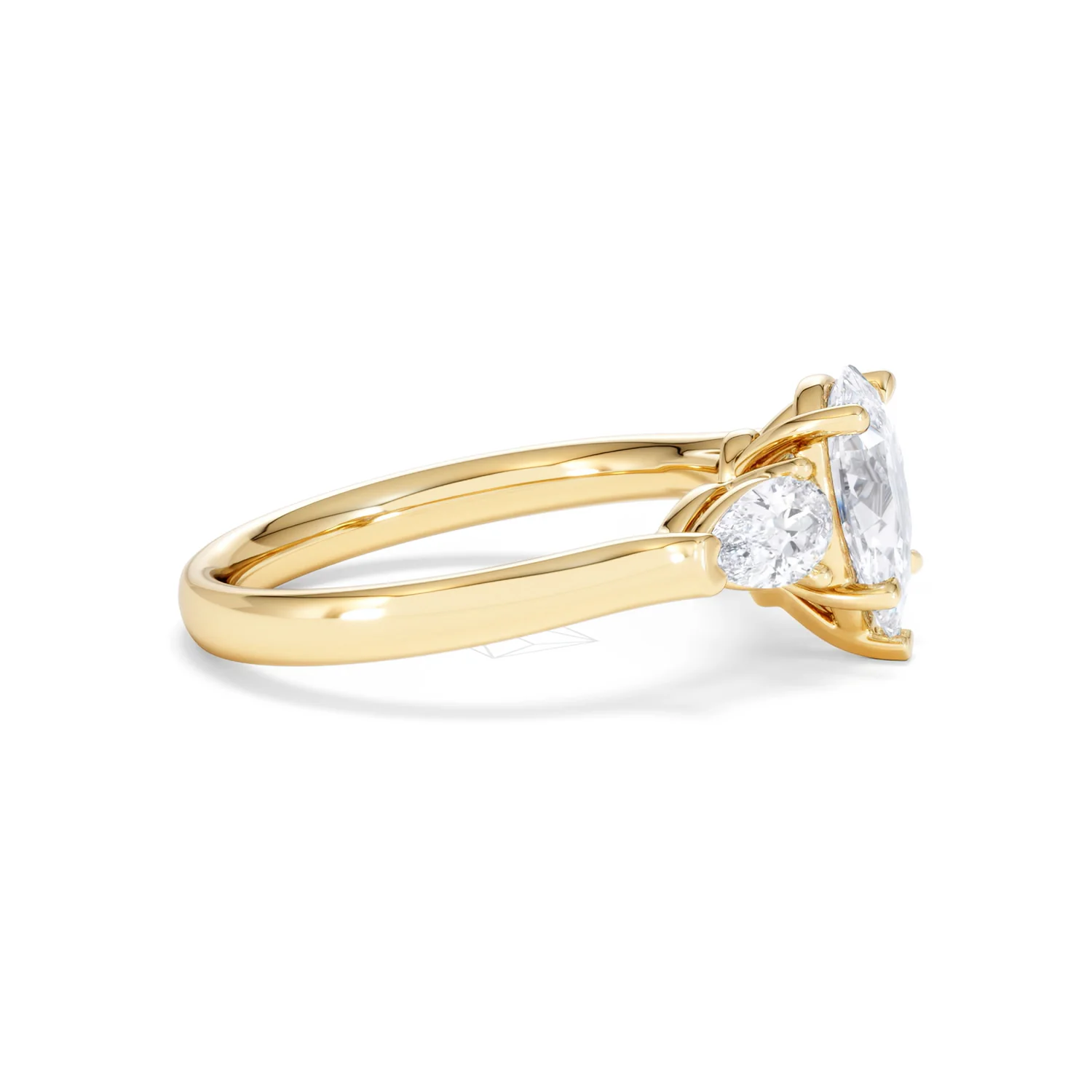 Adore 1.50ct Pear Cut Lab Diamond 3 Stone Engagement Ring in 18K Yellow Gold - Image 26