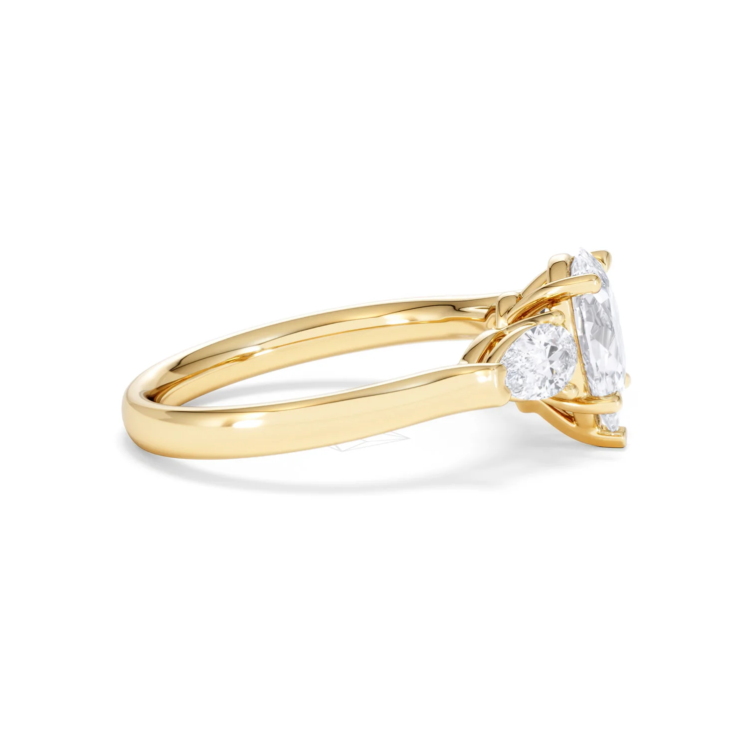 Adore 1.50ct Pear Cut Lab Diamond 3 Stone Engagement Ring in 18K Yellow Gold - Image 27