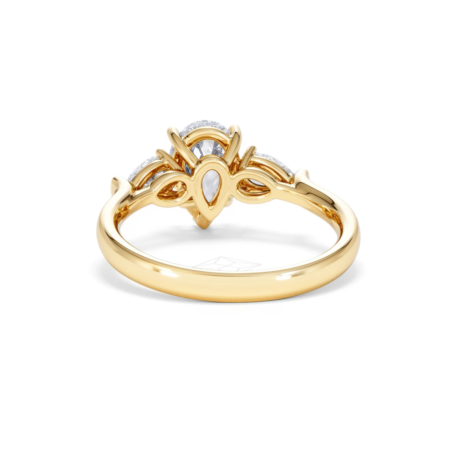 Adore 1.50ct Pear Cut Lab Diamond 3 Stone Engagement Ring in 18K Yellow Gold - Image 51