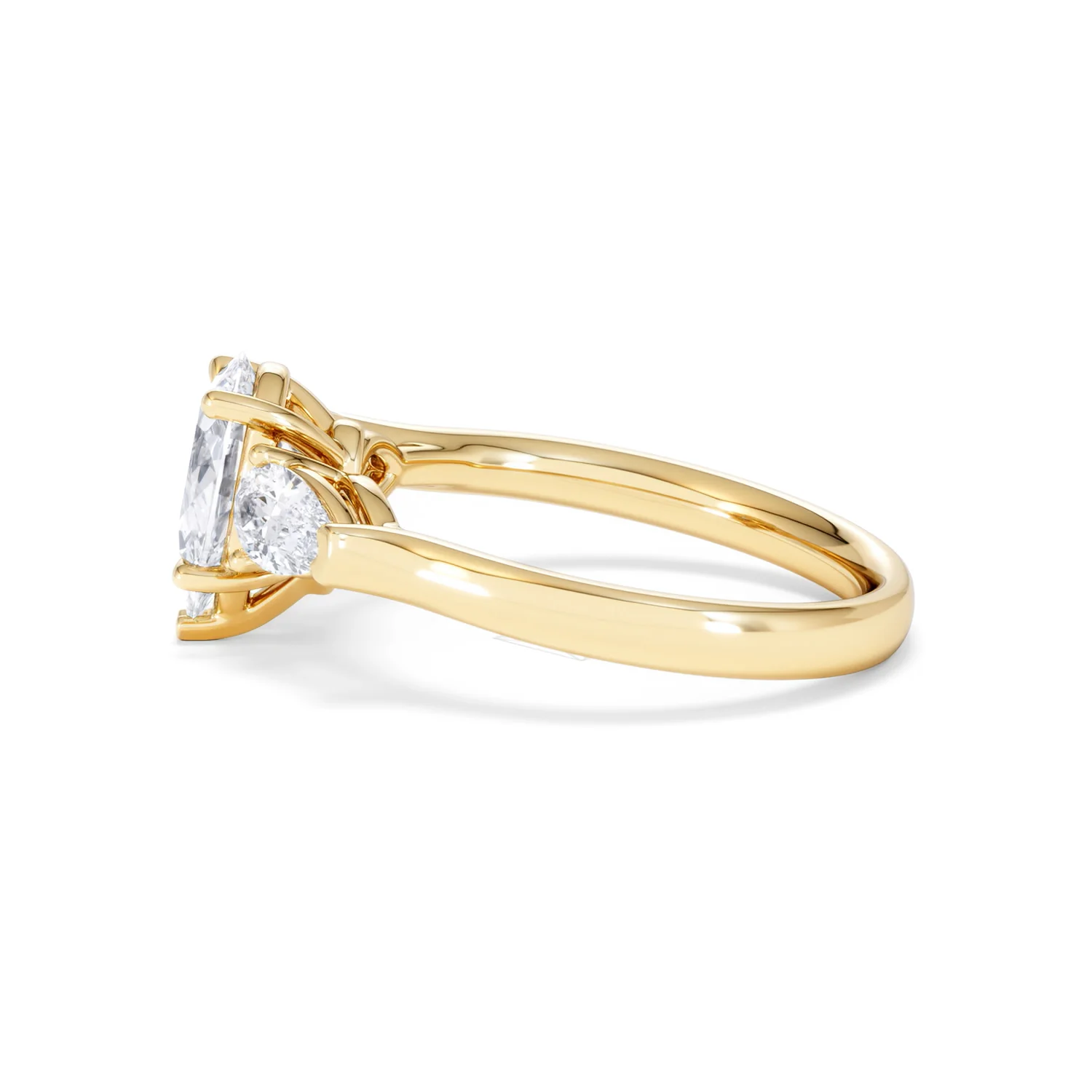 Adore 1.50ct Pear Cut Lab Diamond 3 Stone Engagement Ring in 18K Yellow Gold - Image 69