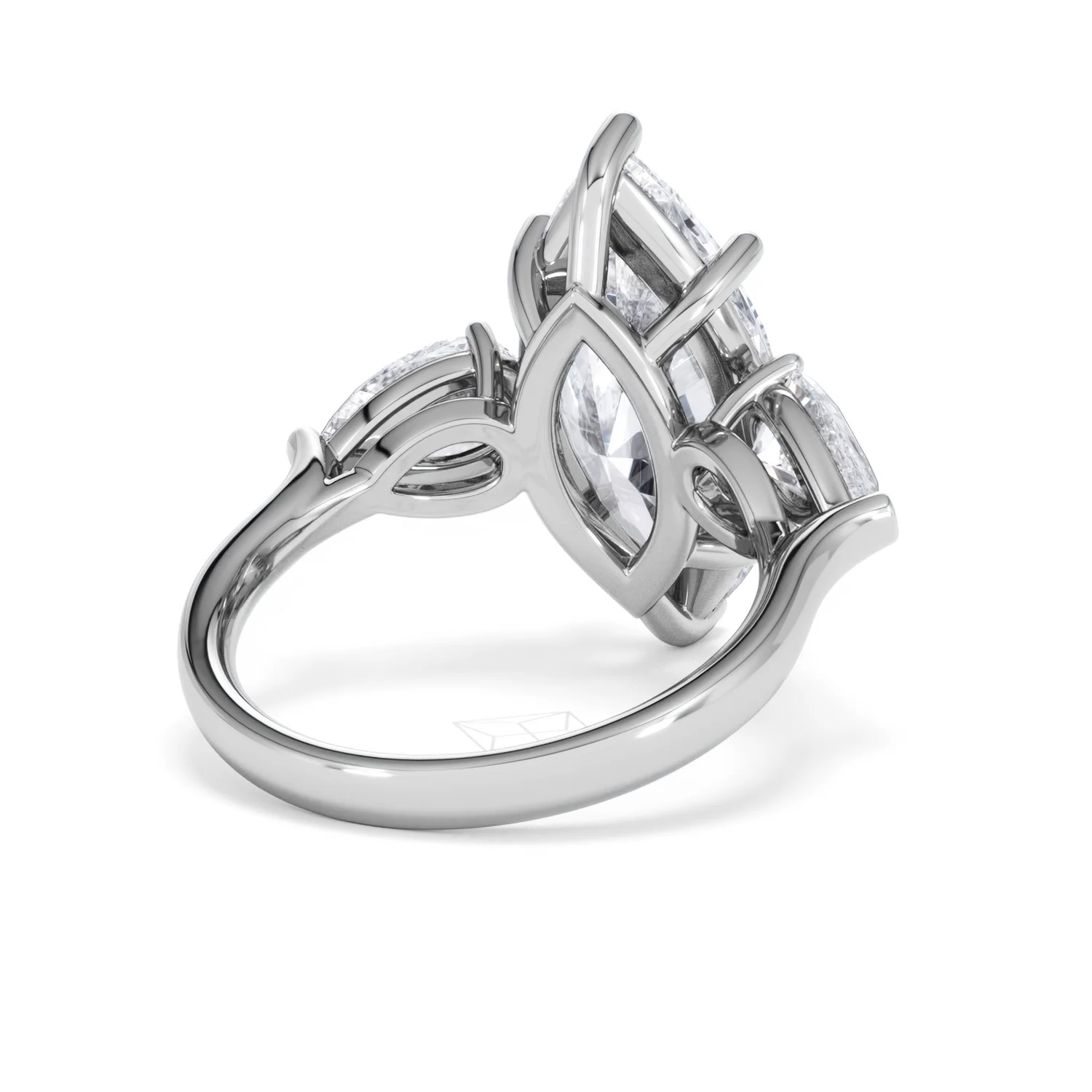 Adore 6.00ct Marquise Cut Lab Diamond 3 Stone Engagement Ring in Platinum - Image 41