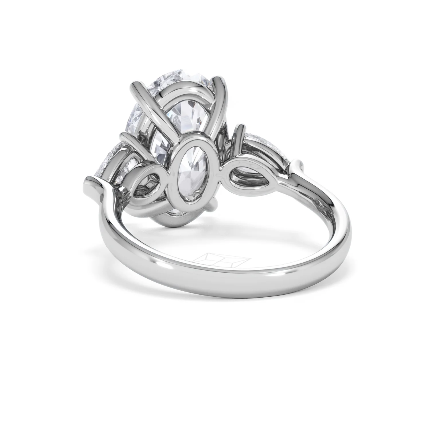 Adore 6.00ct Oval Cut Lab Diamond 3 Stone Engagement Ring in Platinum - Image 51