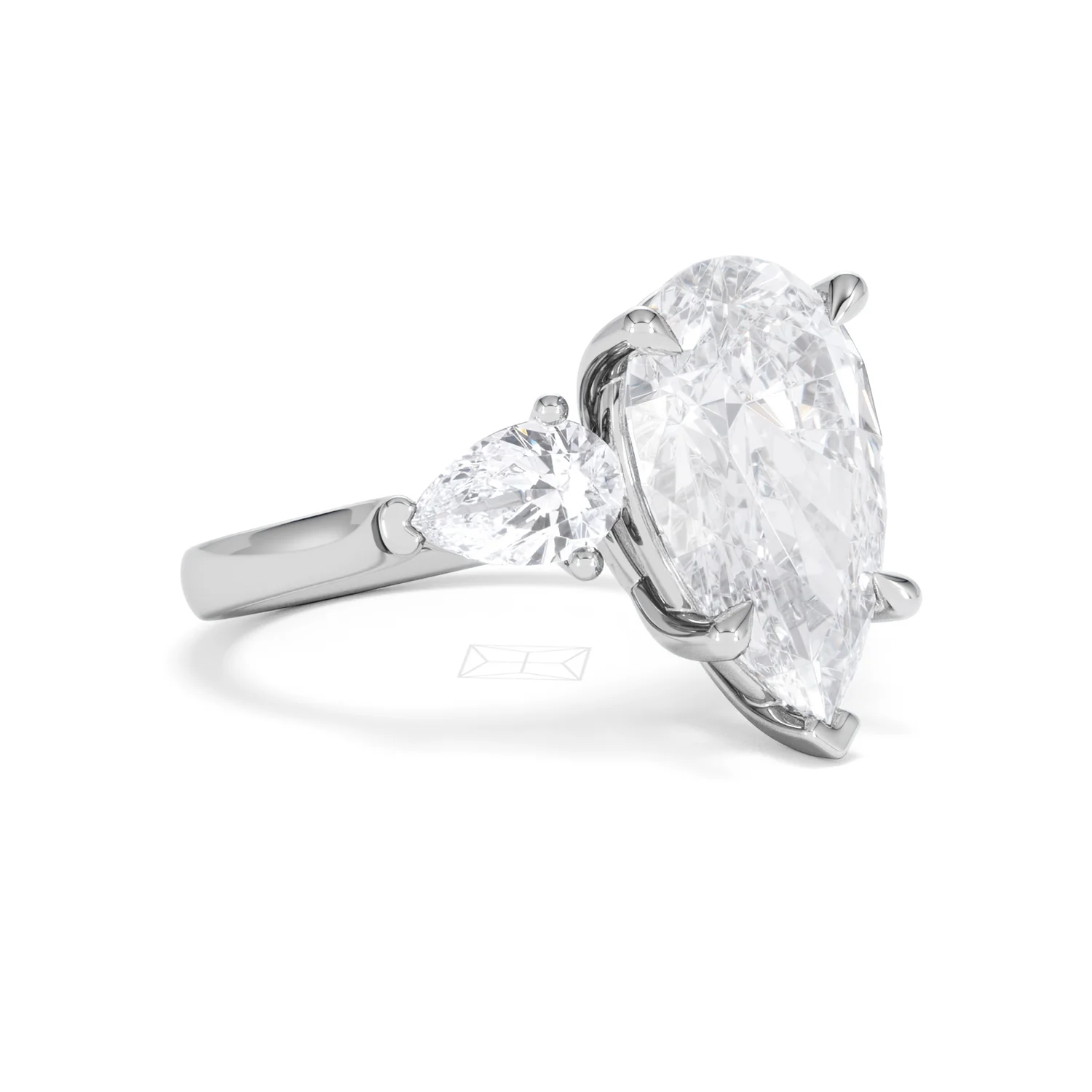 Adore 6.00ct Pear Cut Lab Diamond 3 Stone Engagement Ring in Platinum - Image 16