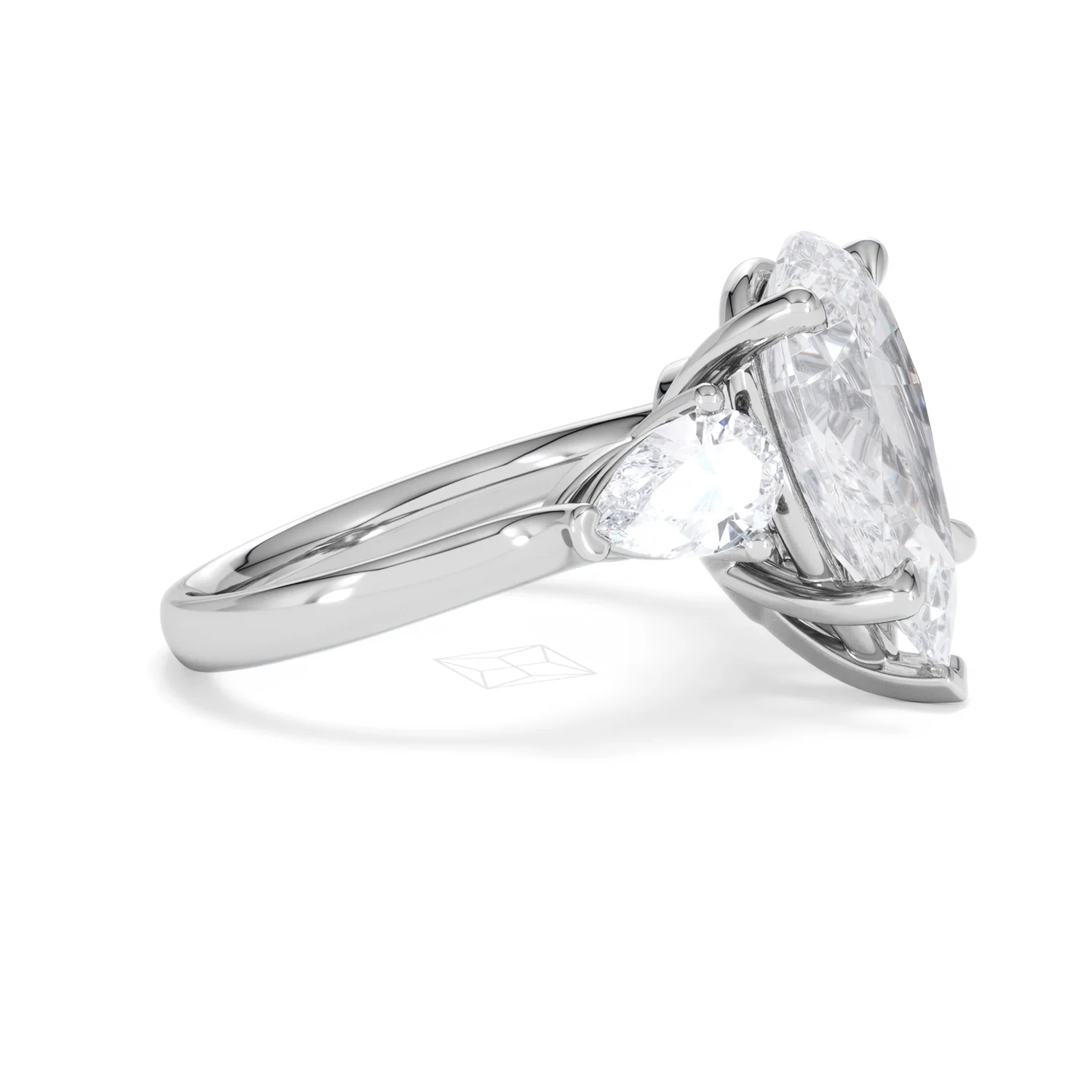 Adore 6.00ct Pear Cut Lab Diamond 3 Stone Engagement Ring in Platinum - Image 23
