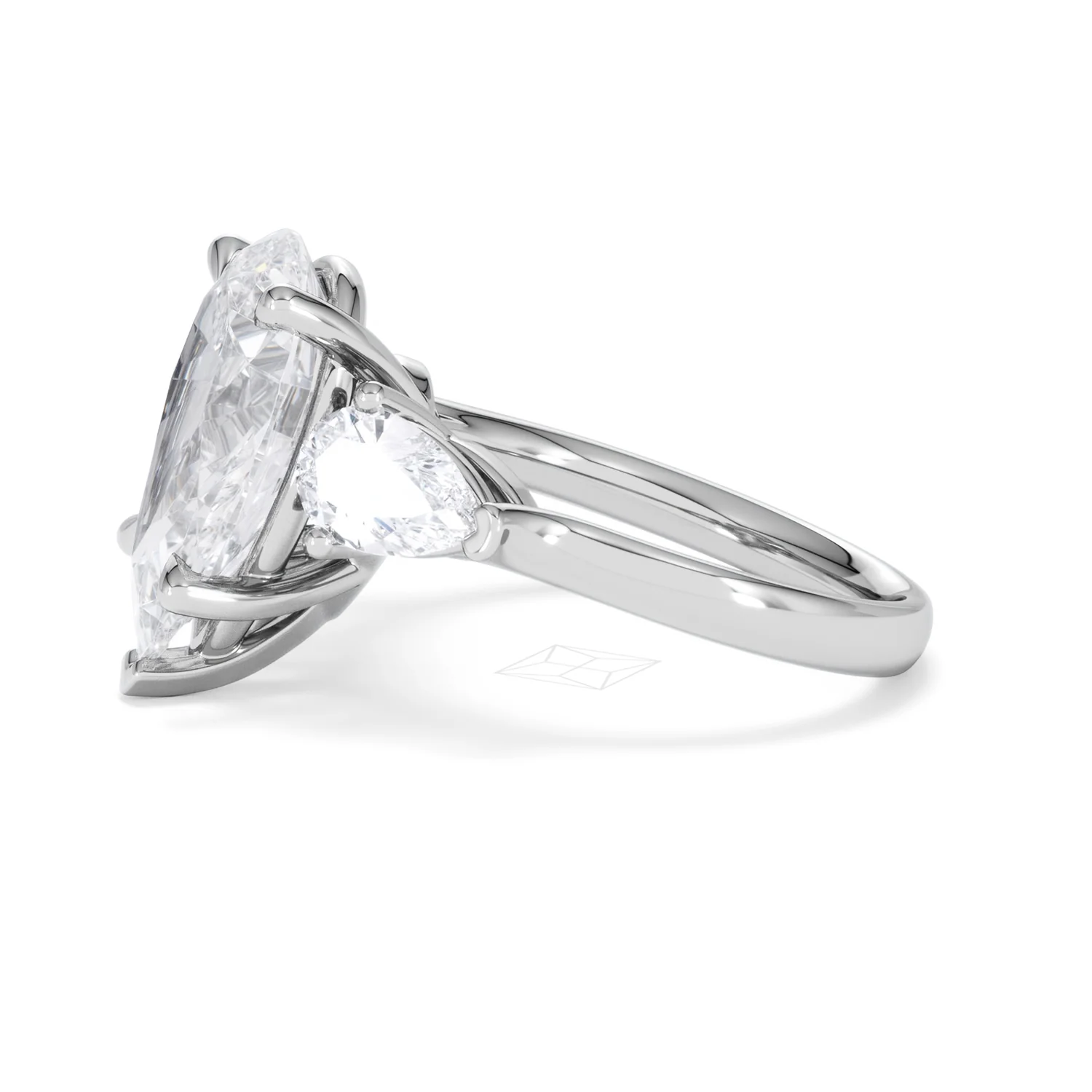 Adore 6.00ct Pear Cut Lab Diamond 3 Stone Engagement Ring in Platinum - Image 70
