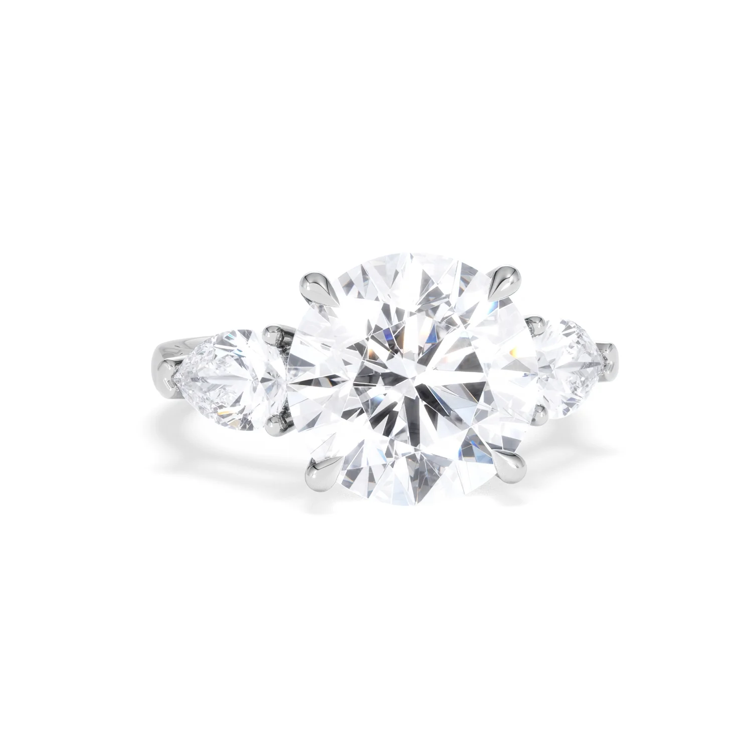 Adore 6.00ct Round Cut Lab Diamond 3 Stone Engagement Ring in Platinum - Image 9