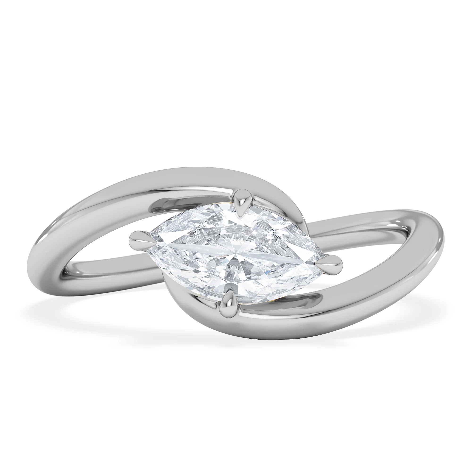 Affinity 0.50ct Marquise Cut Lab Diamond Solitaire Engagement Ring in Platinum - Image 7