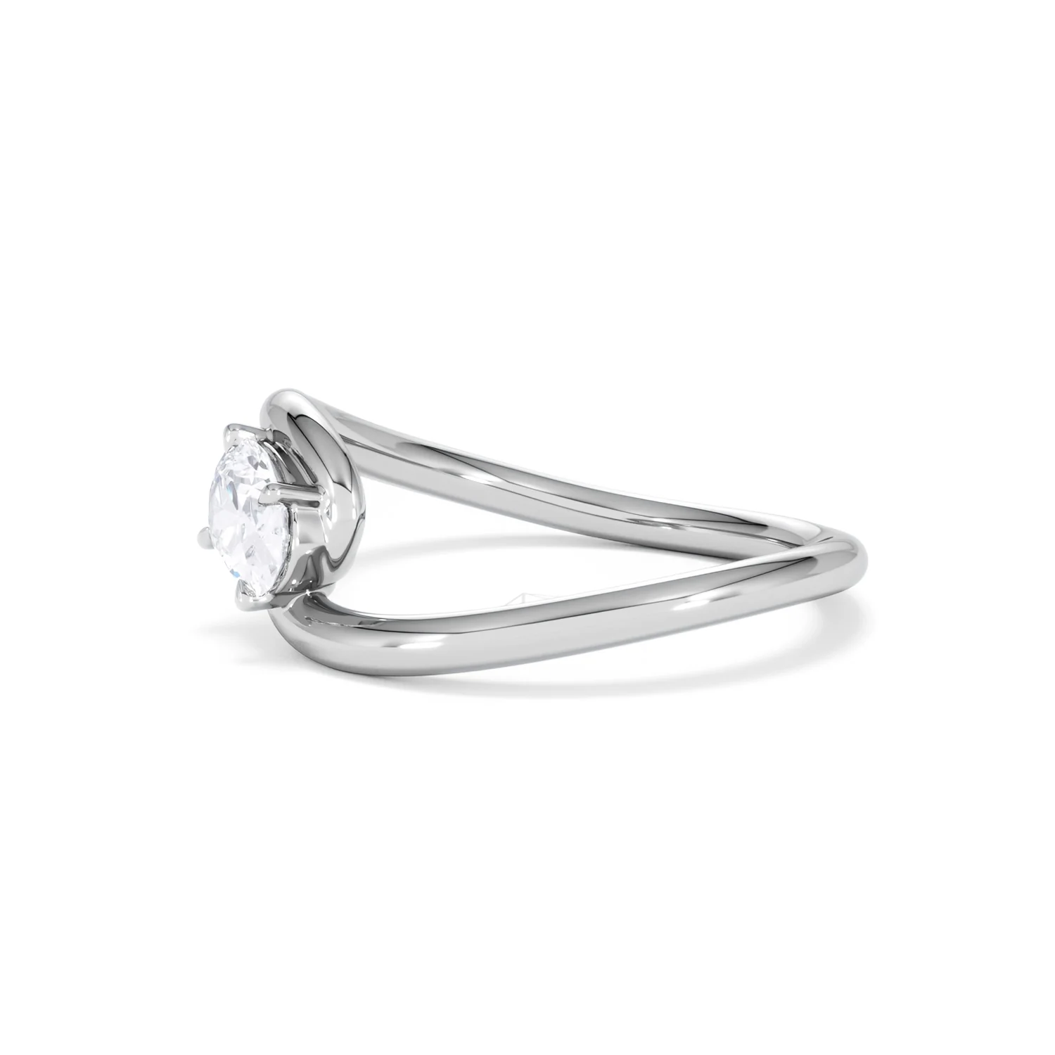 Affinity 0.50ct Oval Cut Lab Diamond Solitaire Engagement Ring in Platinum - Image 74