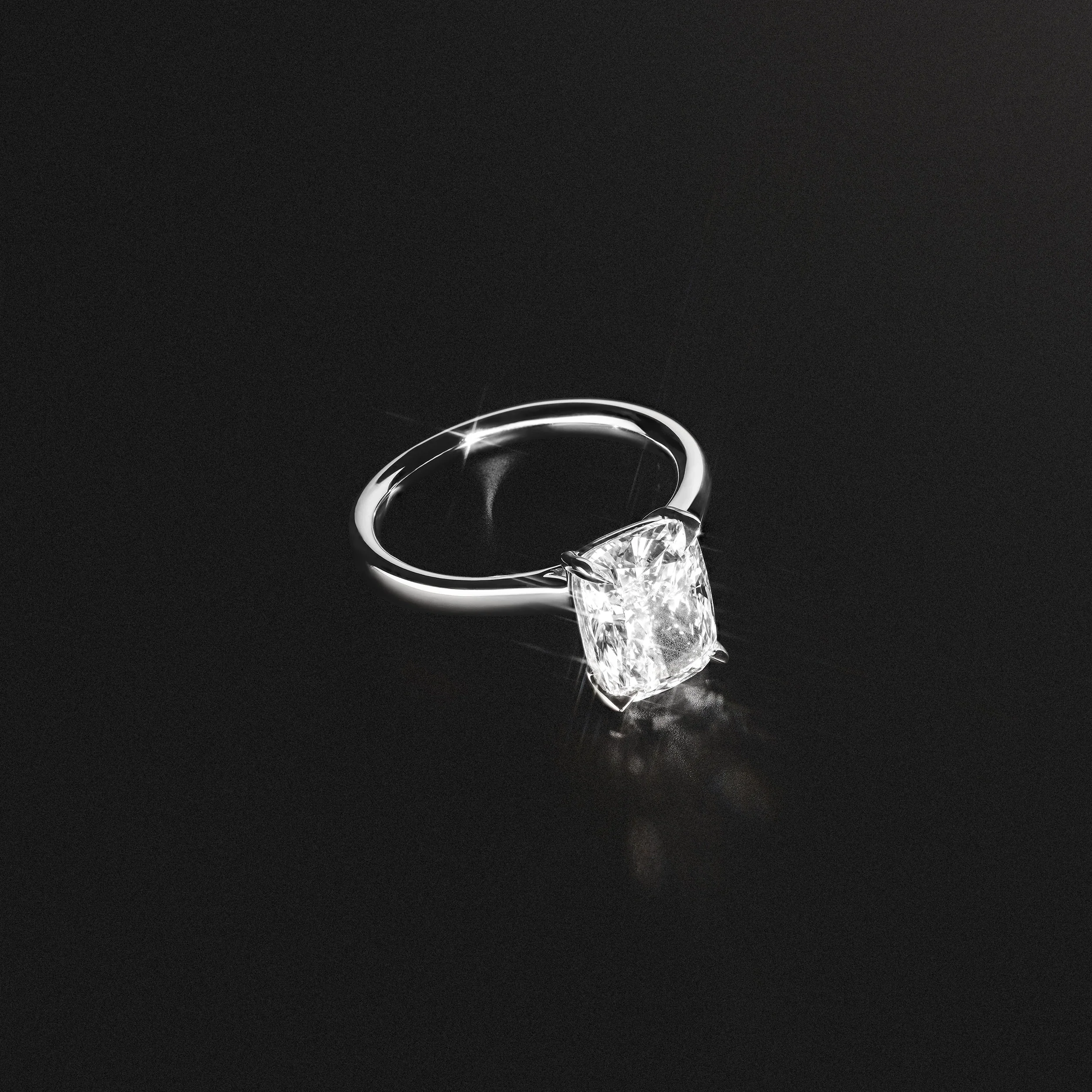Amora 3.00ct Elongated Cushion Cut Lab Diamond Solitaire Engagement Ring in Platinum - Image 8