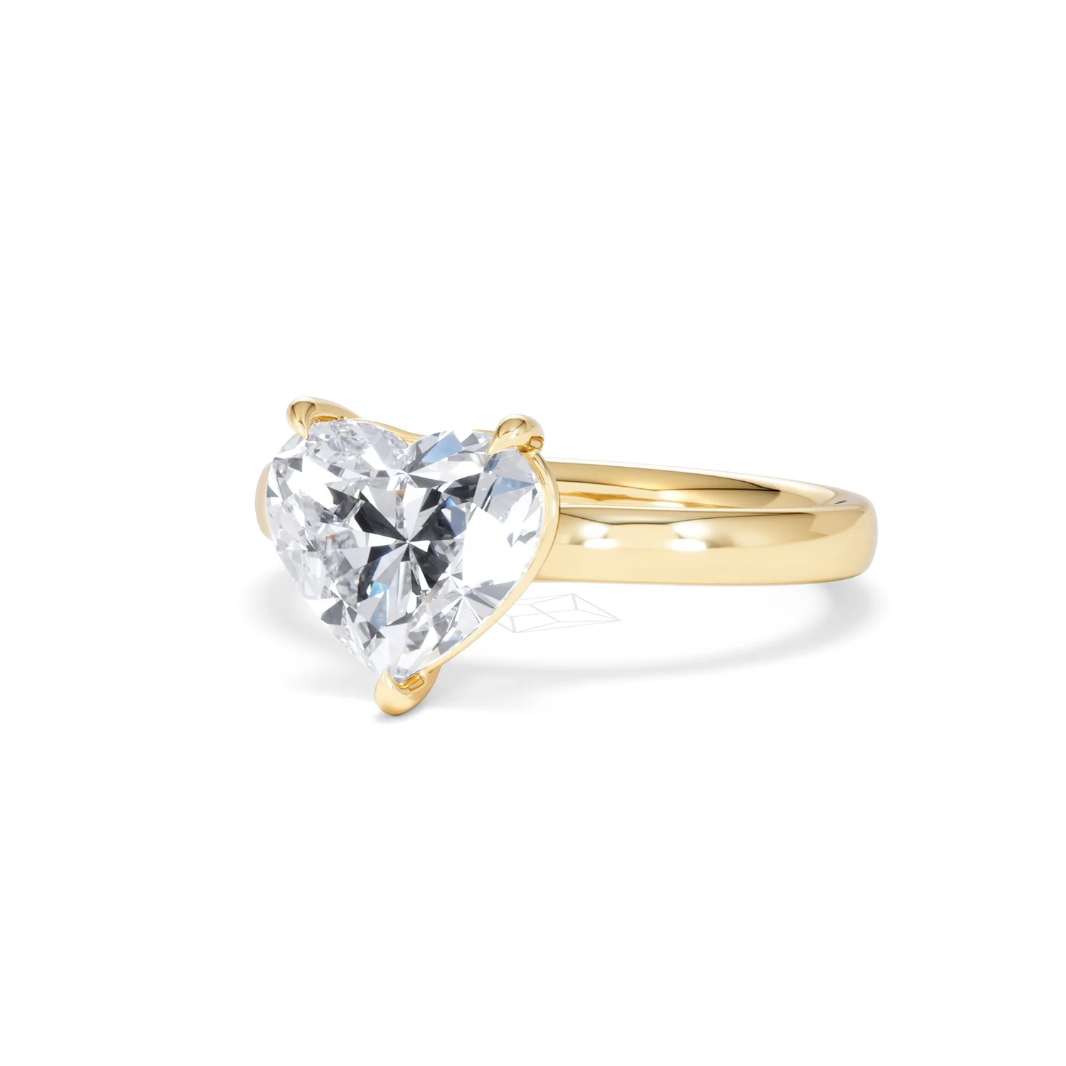 Amora Heart 2.00ct Lab Diamond Engagement Ring F/VS Set in 18K Gold - Image 83
