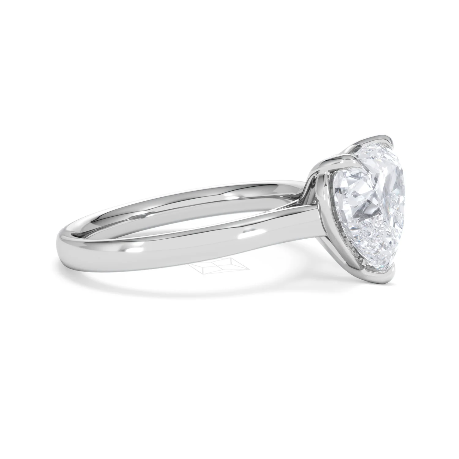 Amora Heart 3.00ct Lab Diamond Engagement Ring G/VS Set in Platinum - Image 23